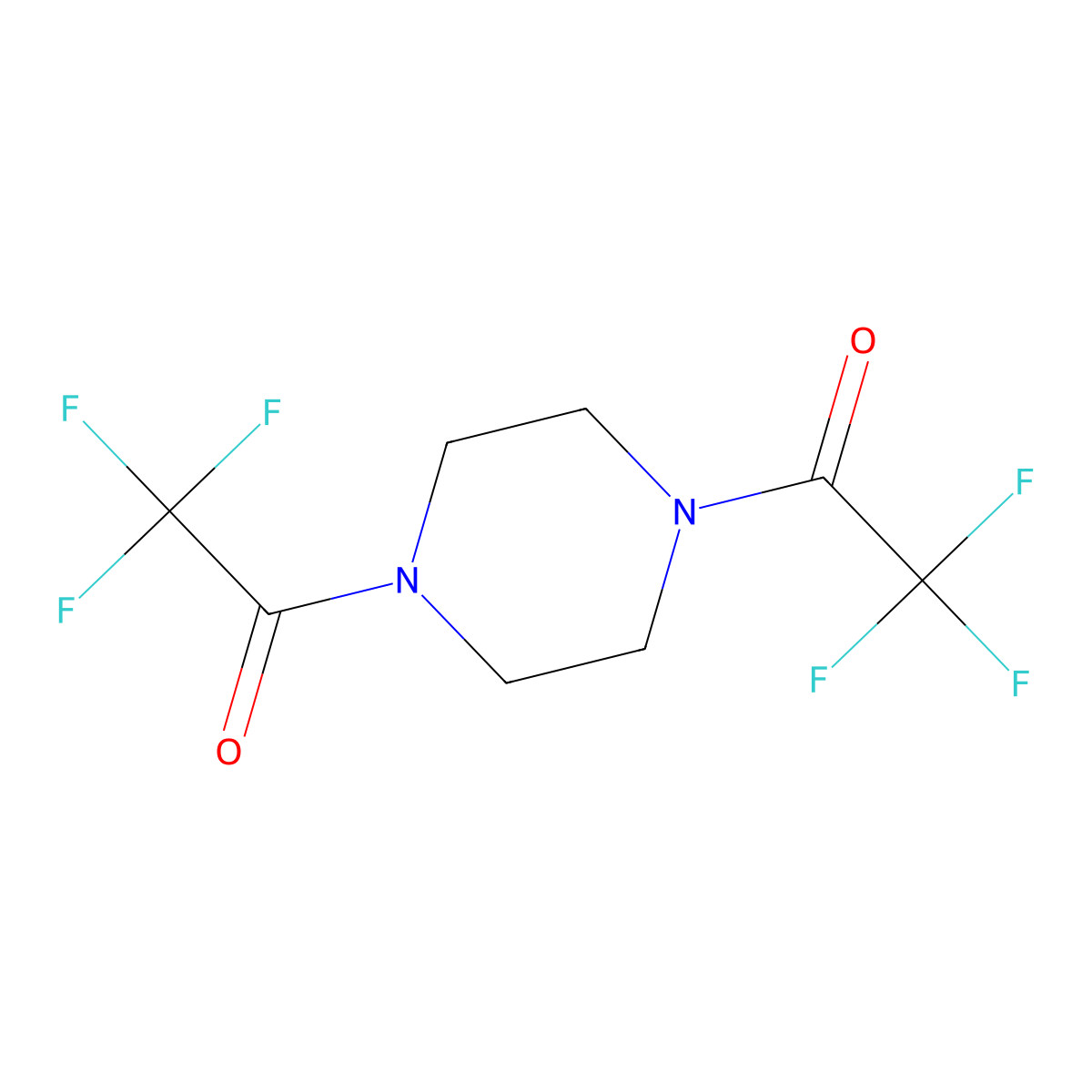 1,4-Bis(trifluoroacetyl)piperazine molecular structure, CAS 6345-81-9