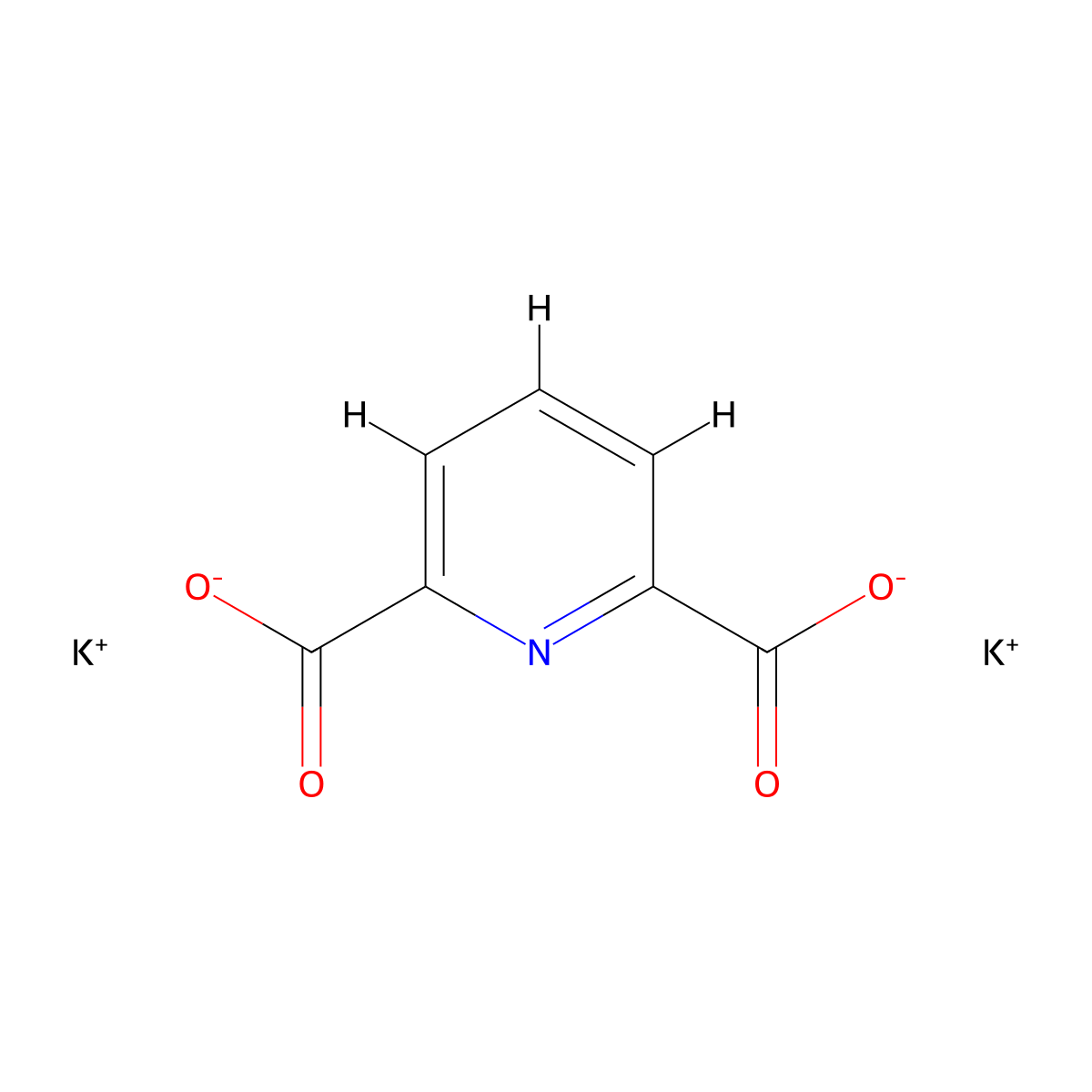 2,6-Pyridinedicarboxylic acid, potassium salt (1:2) molecular structure, CAS 63450-91-9