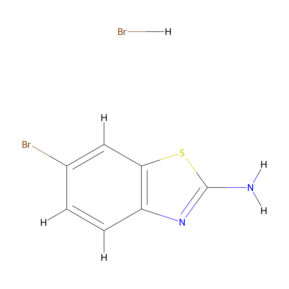 2-Benzothiazolamine, 6-bromo-, hydrobromide (1:1) molecular structure, CAS 63450-94-2