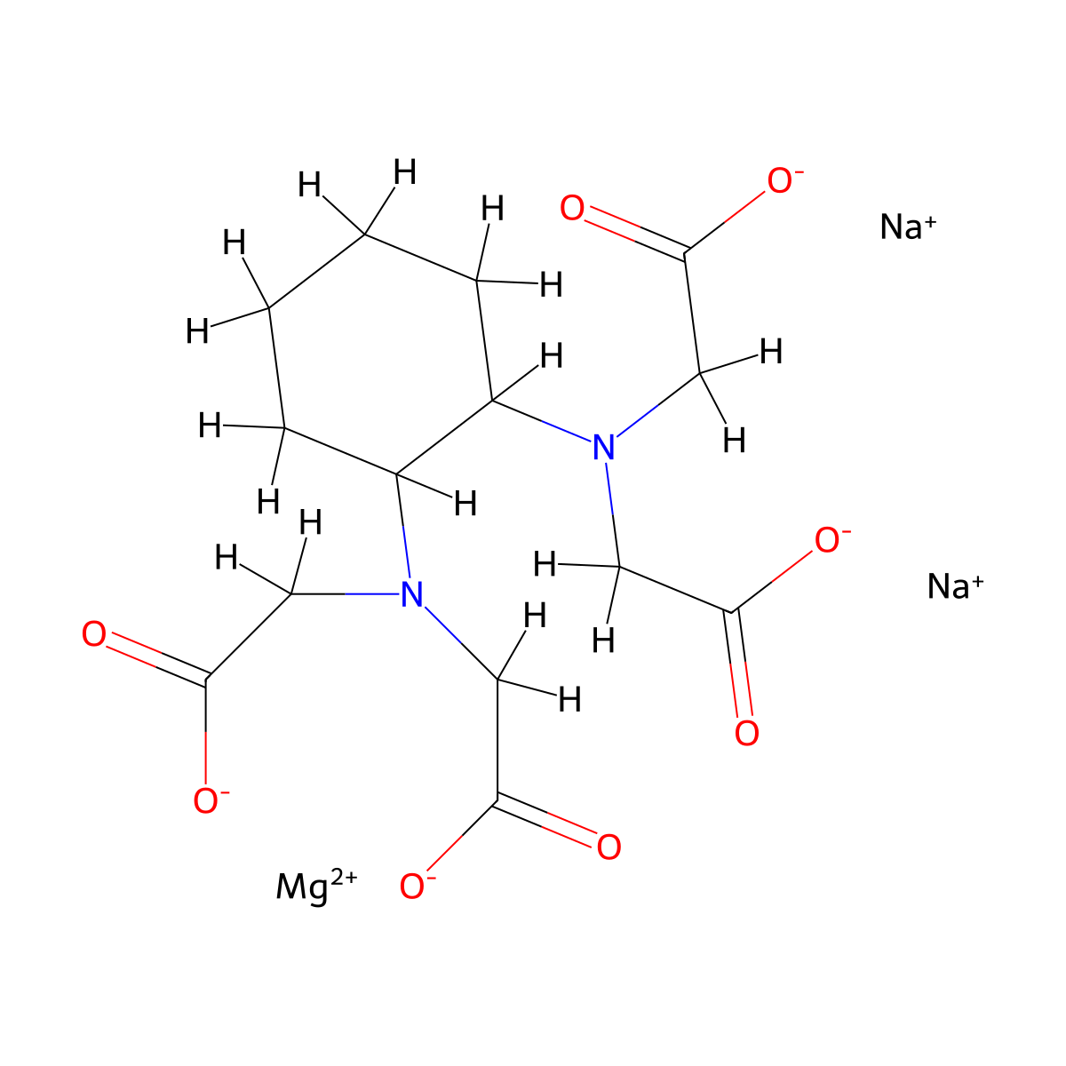 Glycine, N,N'-1,2-cyclohexanediylbis(N-(carboxymethyl)-, magnesium sodium salt (1:1:2) molecular structure, CAS 63451-33-2