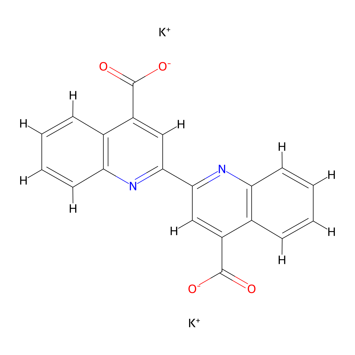 Dipotassium [2,2'-biquinoline]-4,4'-dicarboxylate molecular structure, CAS 63451-34-3