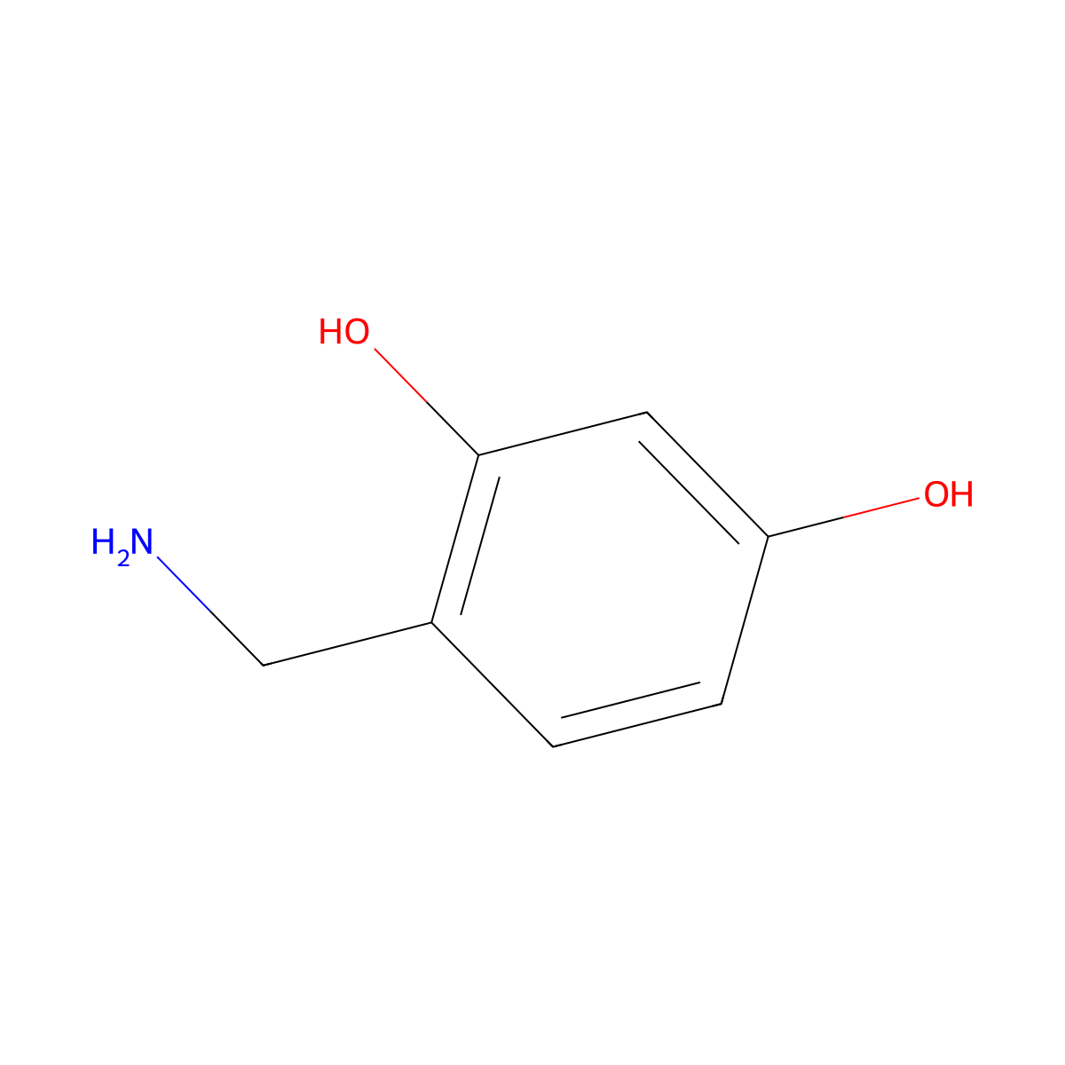 2,4-Dihydroxybenzylamine molecular structure, CAS 63452-56-2