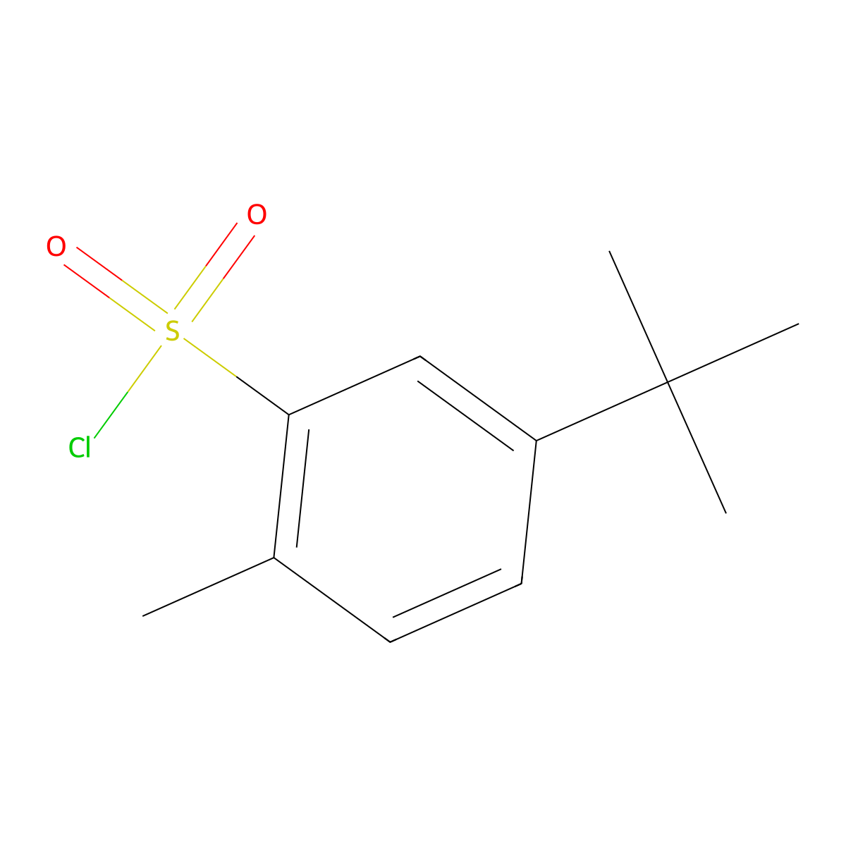 5-tert-Butyl-2-methyl-benzenesulfonyl Chloride molecular structure, CAS 63452-62-0