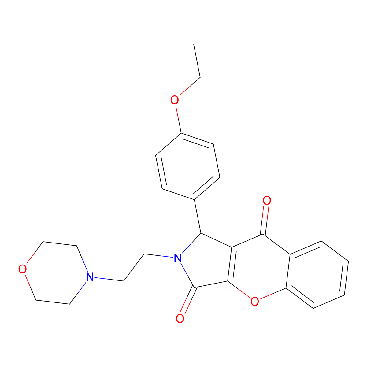 1-(4-Ethoxyphenyl)-2-(2-morpholinoethyl)-1,2-dihydrochromeno[2,3-c]pyrrole-3,9-dione molecular structure, CAS 634573-63-0