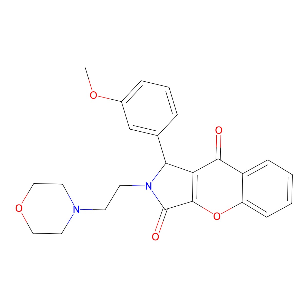1-(3-Methoxyphenyl)-2-(2-morpholinoethyl)-1,2-dihydrochromeno[2,3-c]pyrrole-3,9-dione molecular structure, CAS 634573-72-1