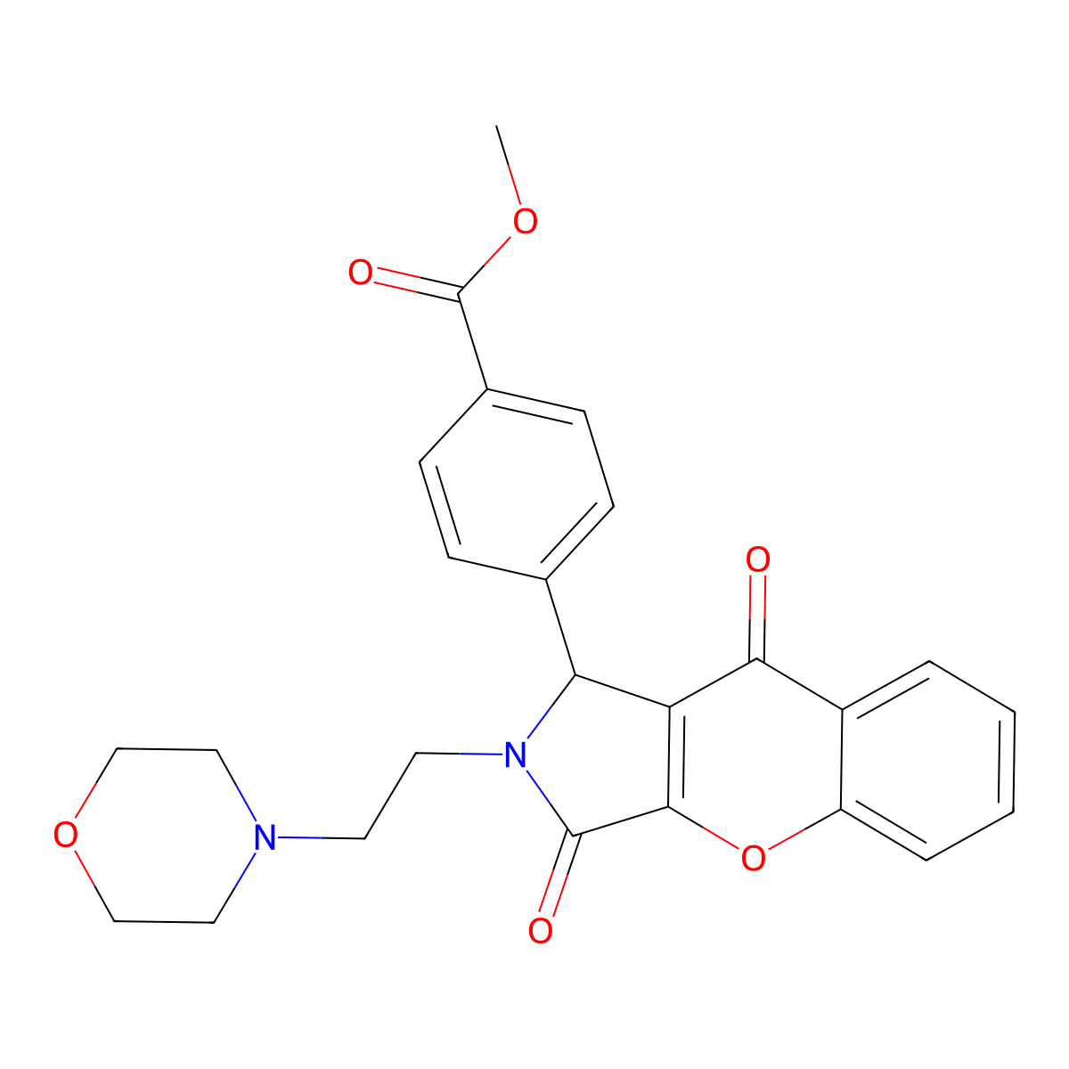 Methyl 4-(2-(2-morpholinoethyl)-3,9-dioxo-1,2,3,9-tetrahydrochromeno[2,3-c]pyrrol-1-yl)benzoate molecular structure, CAS 634573-84-5