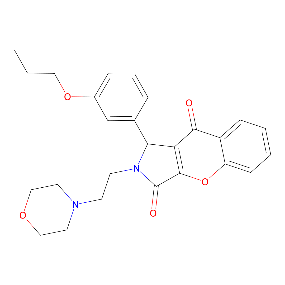 2-(2-morpholin-4-ylethyl)-1-(3-propoxyphenyl)-1H-chromeno[2,3-c]pyrrole-3,9-dione molecular structure, CAS 634573-87-8