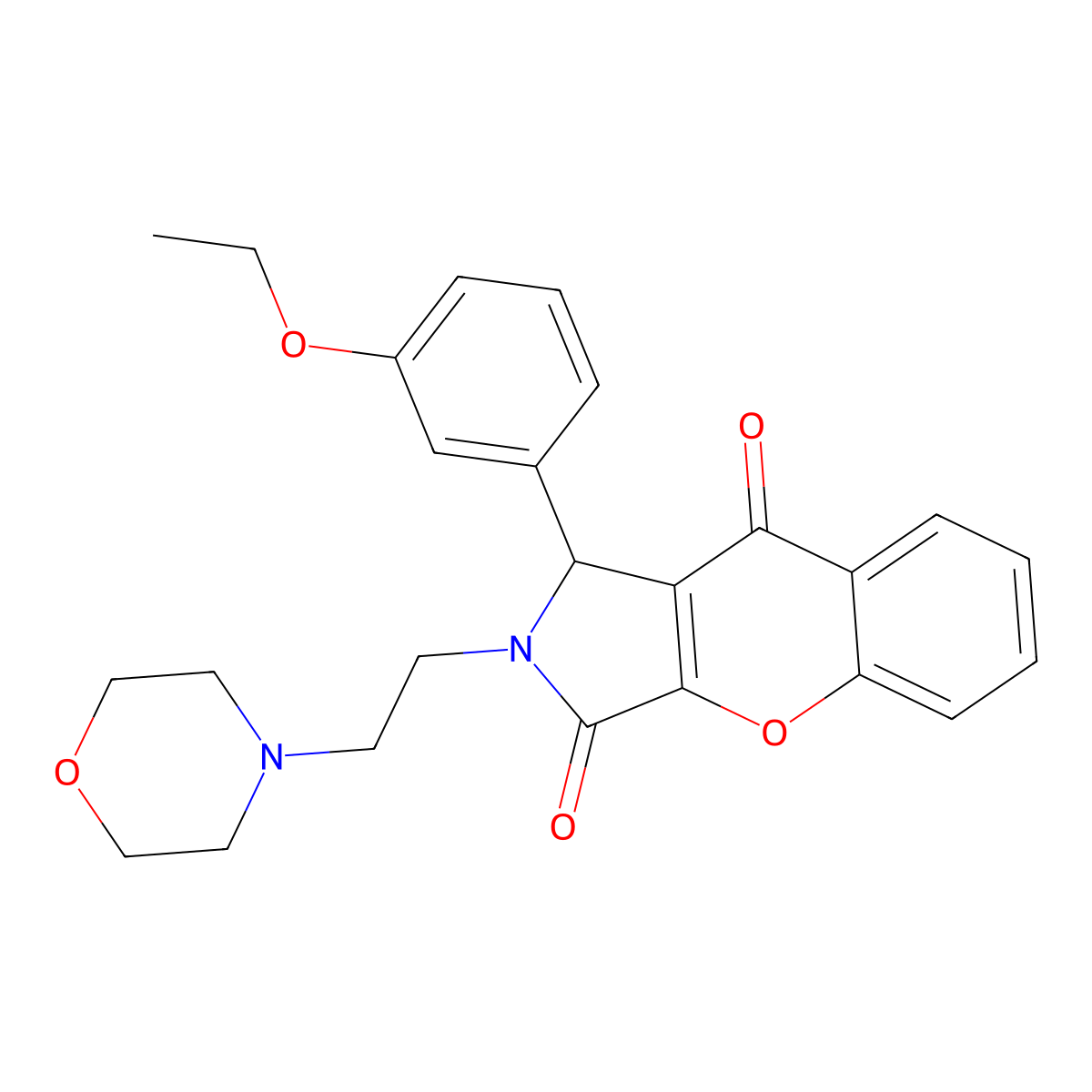 1-(3-Ethoxyphenyl)-2-(2-morpholinoethyl)-1,2-dihydrochromeno[2,3-c]pyrrole-3,9-dione molecular structure, CAS 634573-90-3