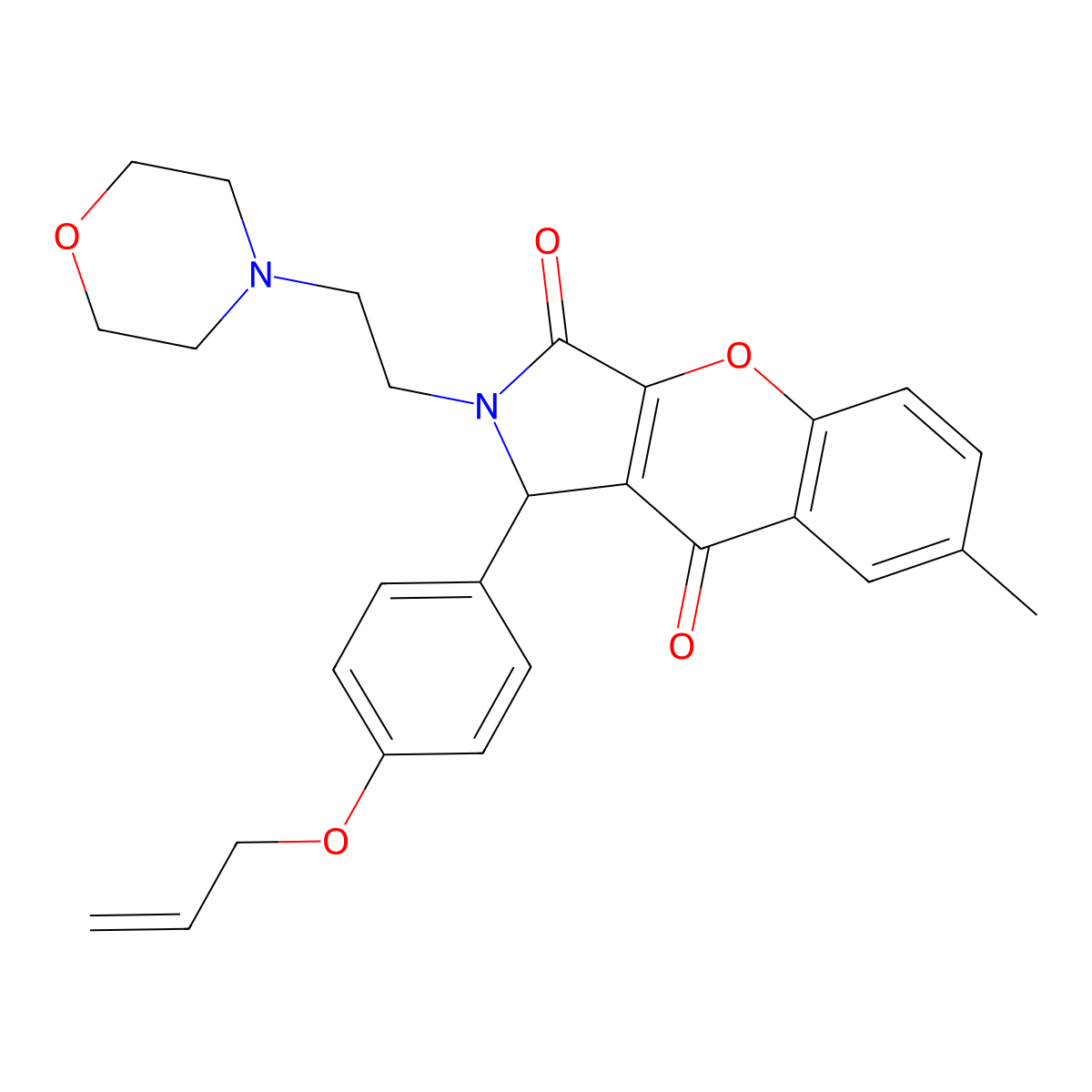 1-(4-(Allyloxy)phenyl)-7-methyl-2-(2-morpholinoethyl)-1,2-dihydrochromeno[2,3-c]pyrrole-3,9-dione molecular structure, CAS 634574-31-5