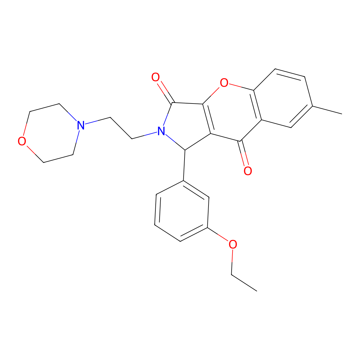 1-(3-Ethoxyphenyl)-7-methyl-2-(2-morpholinoethyl)-1,2-dihydrochromeno[2,3-c]pyrrole-3,9-dione molecular structure, CAS 634574-46-2