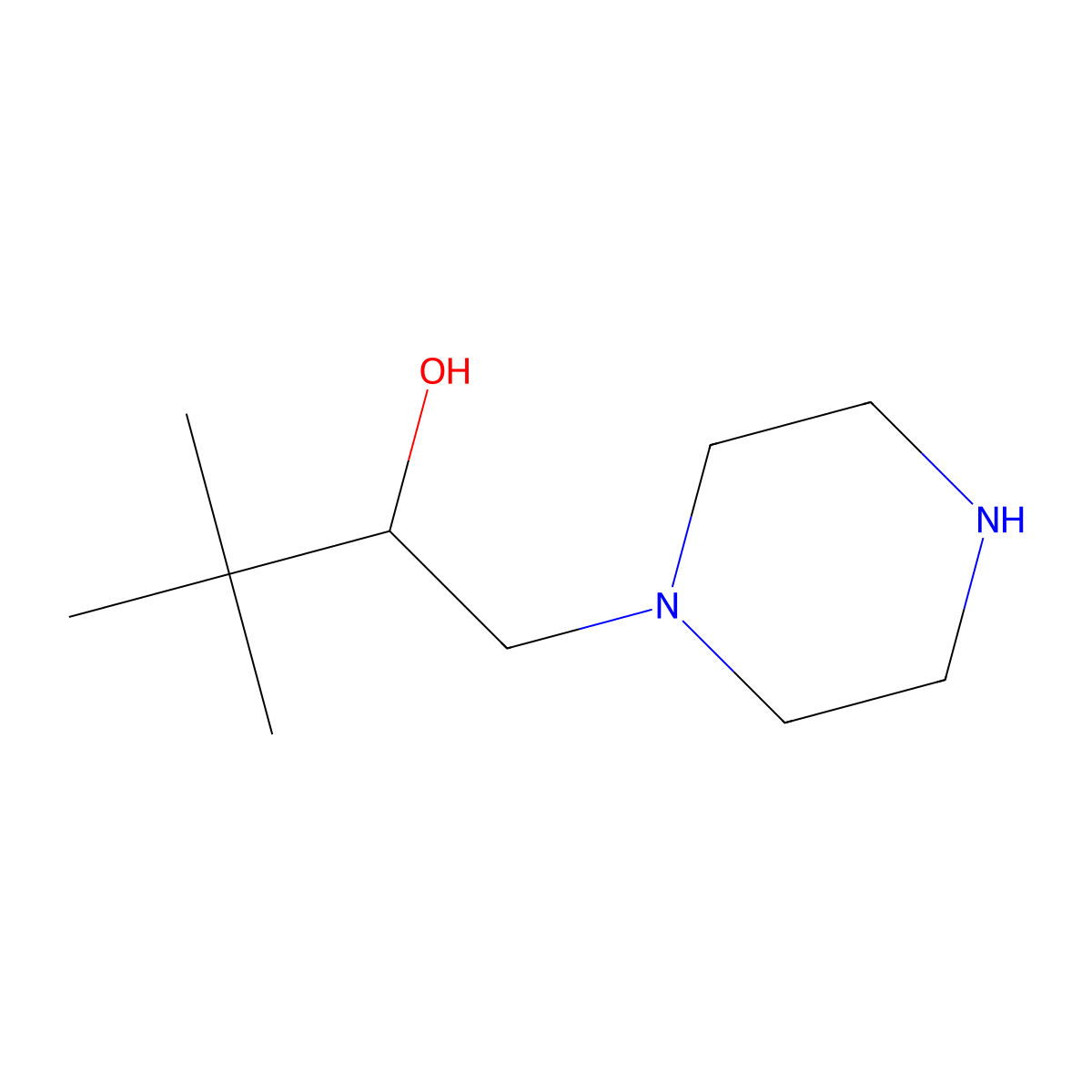 3,3-Dimethyl-1-(piperazin-1-yl)butan-2-ol molecular structure, CAS 634576-53-7