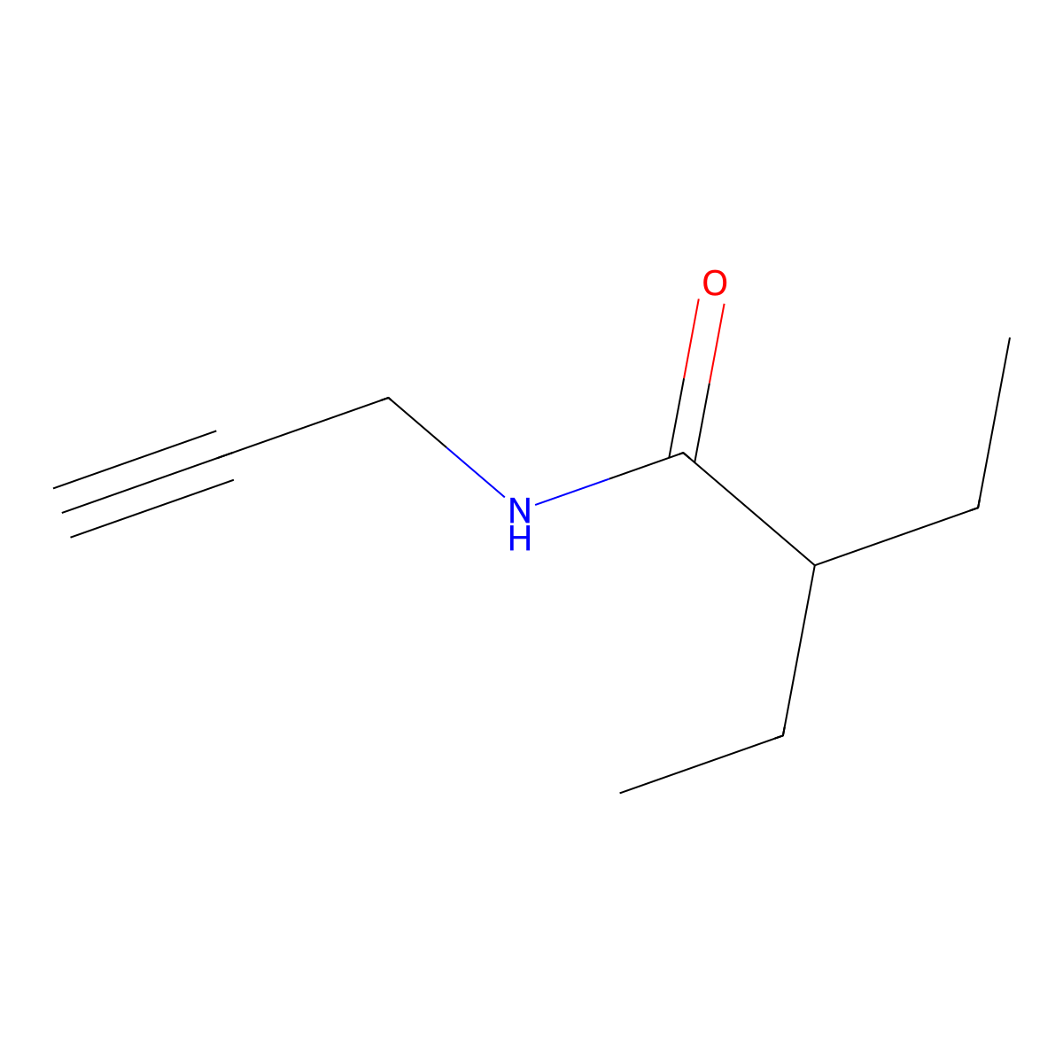 2-ethyl-N-(prop-2-yn-1-yl)butanamide molecular structure, CAS 634584-11-5