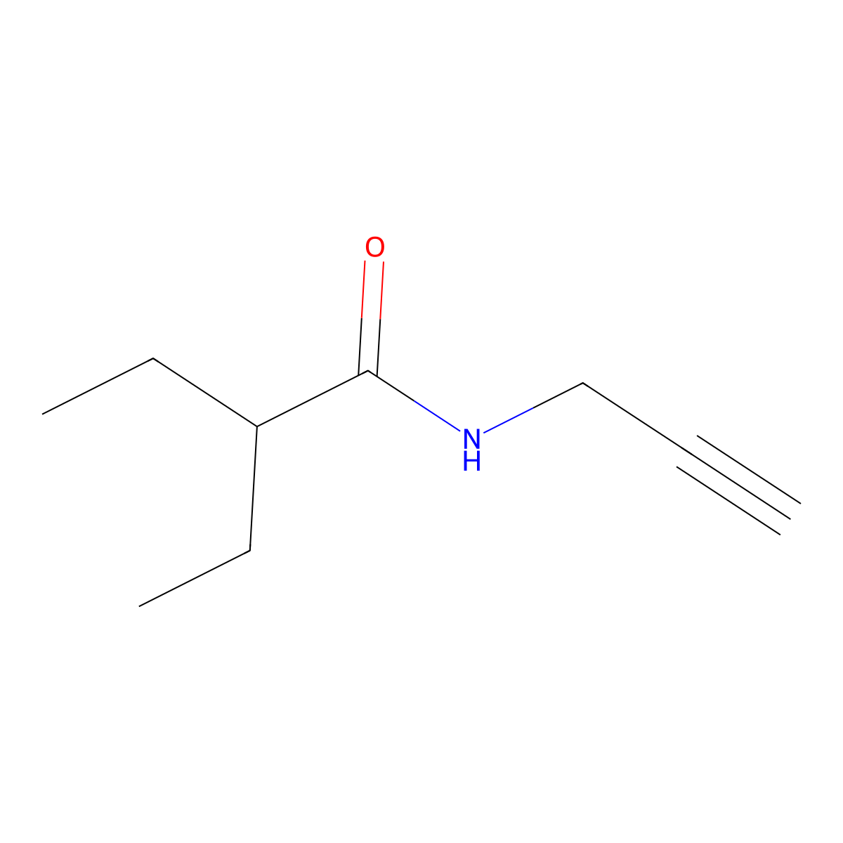 2-ethyl-N-(prop-2-yn-1-yl)butanamide molecular structure, CAS 634584-11-5