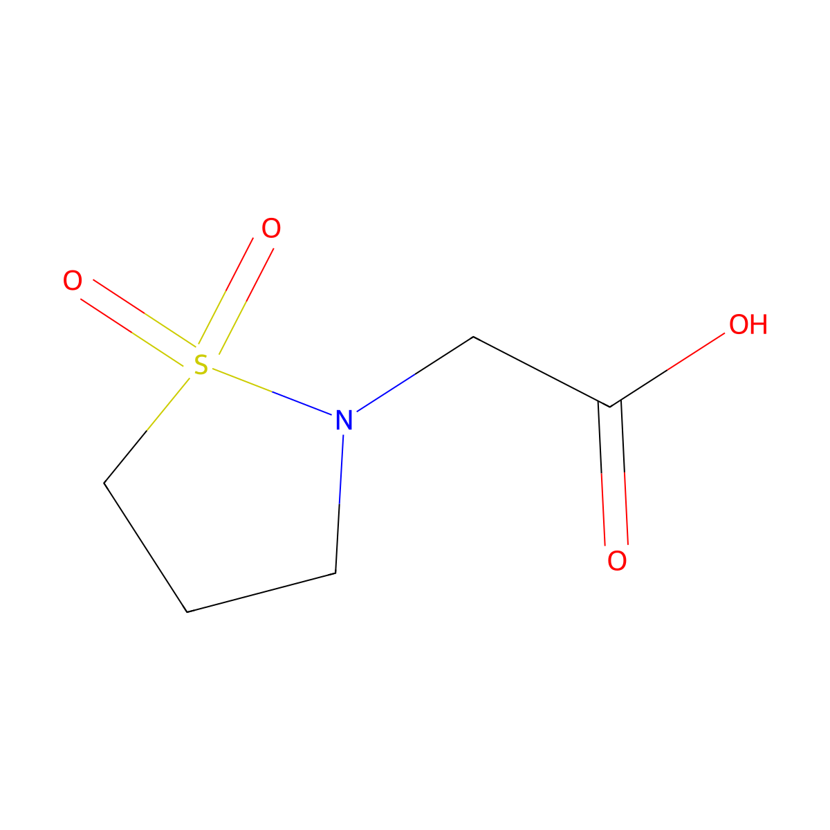 2-(1,1-Dioxo-1,2-thiazolidin-2-yl)acetic acid molecular structure, CAS 63459-24-5