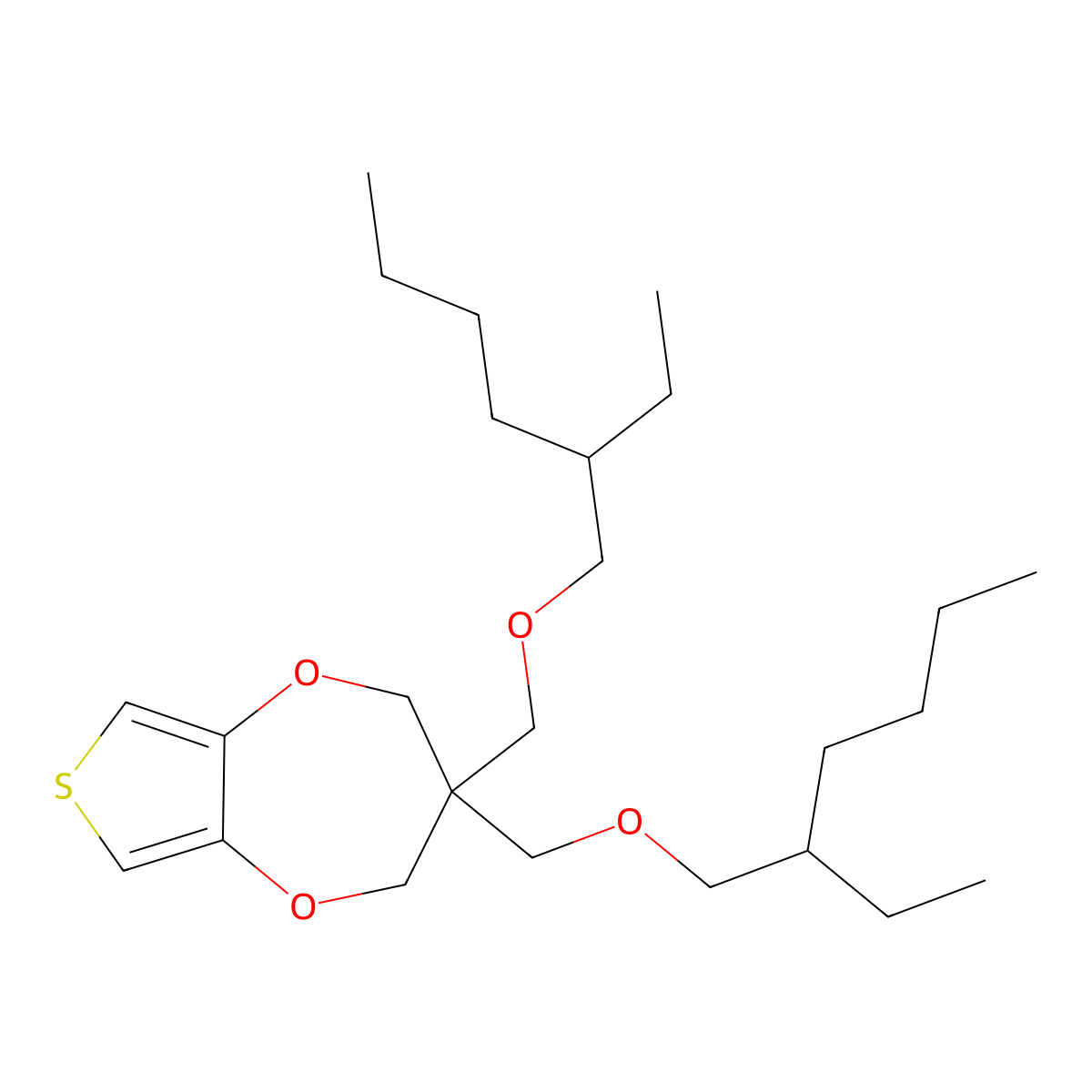 3,3-Bis(((2-ethylhexyl)oxy)methyl)-3,4-dihydro-2H-thieno[3,4-b][1,4]dioxepine molecular structure, CAS 634591-75-6