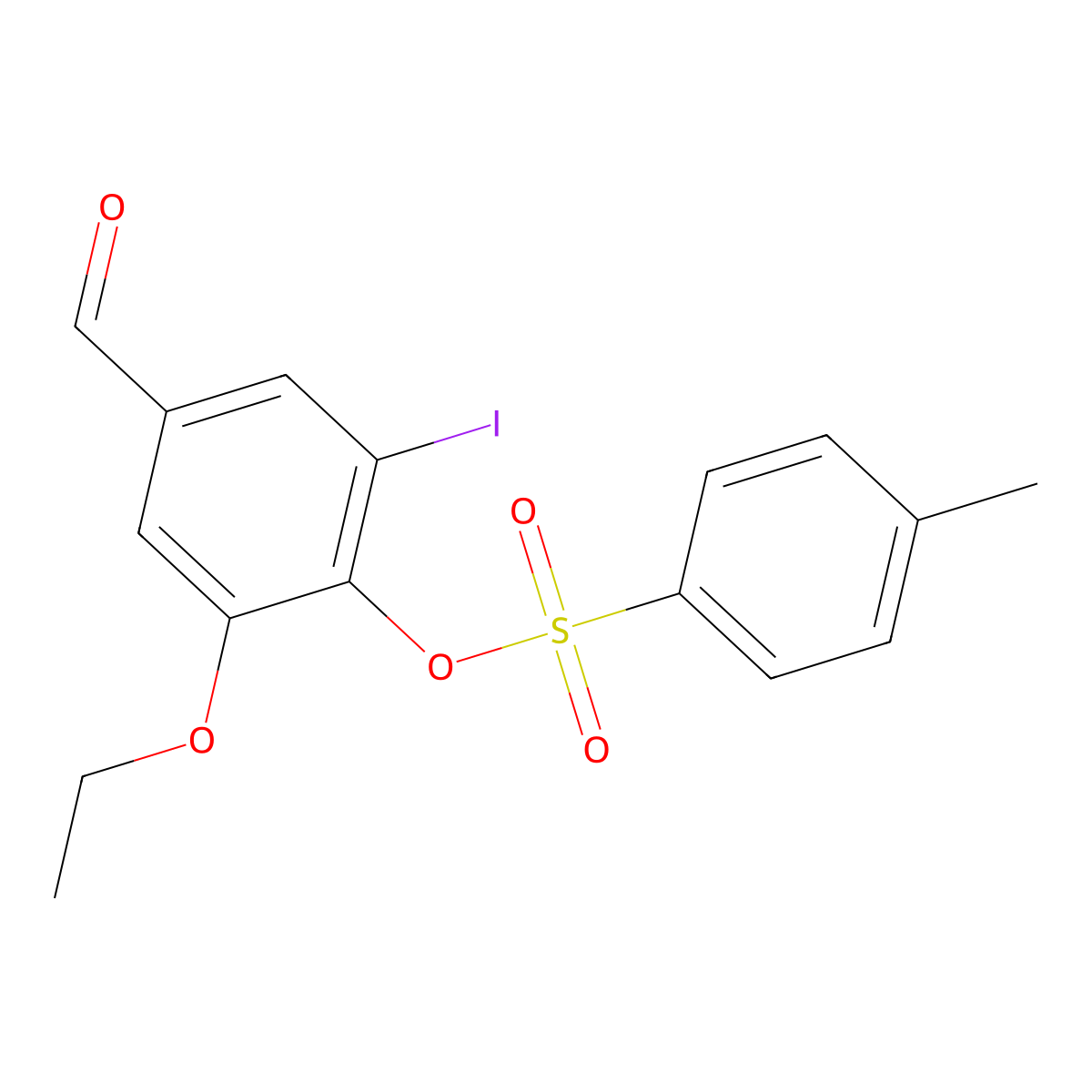 2-Ethoxy-4-formyl-6-iodophenyl 4-methylbenzenesulfonate molecular structure, CAS 634592-88-4