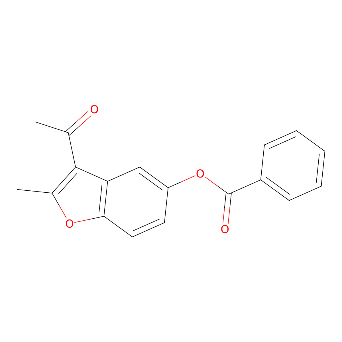 3-Acetyl-2-methyl-1-benzofuran-5-yl benzoate molecular structure, CAS 634593-43-4