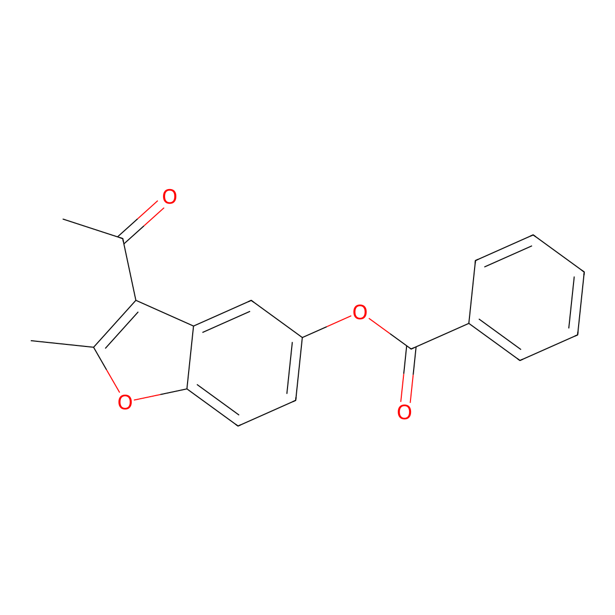 3-Acetyl-2-methyl-1-benzofuran-5-yl benzoate molecular structure, CAS 634593-43-4