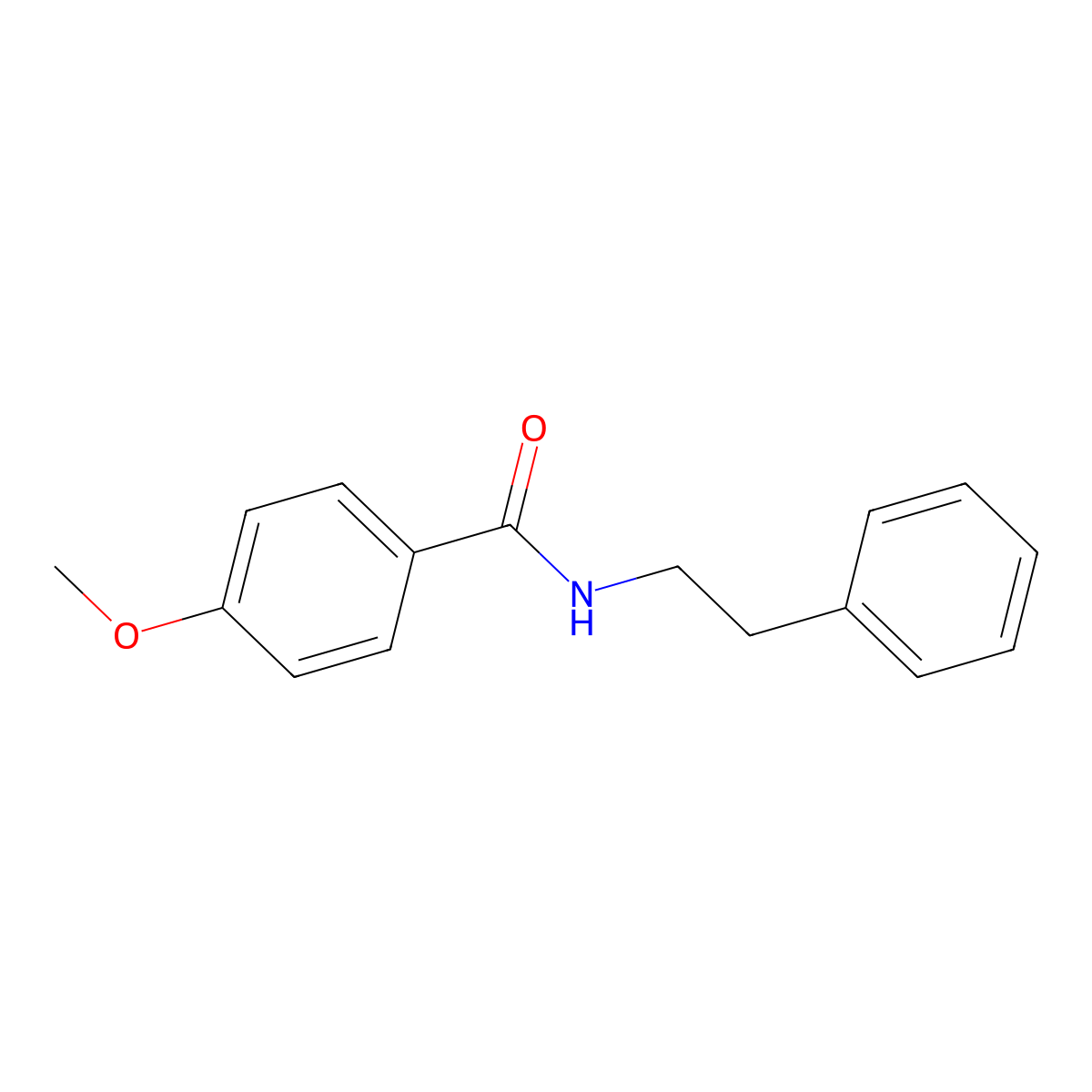 Benzamide, 4-methoxy-n-(2-phenylethyl)- molecular structure, CAS 6346-07-2