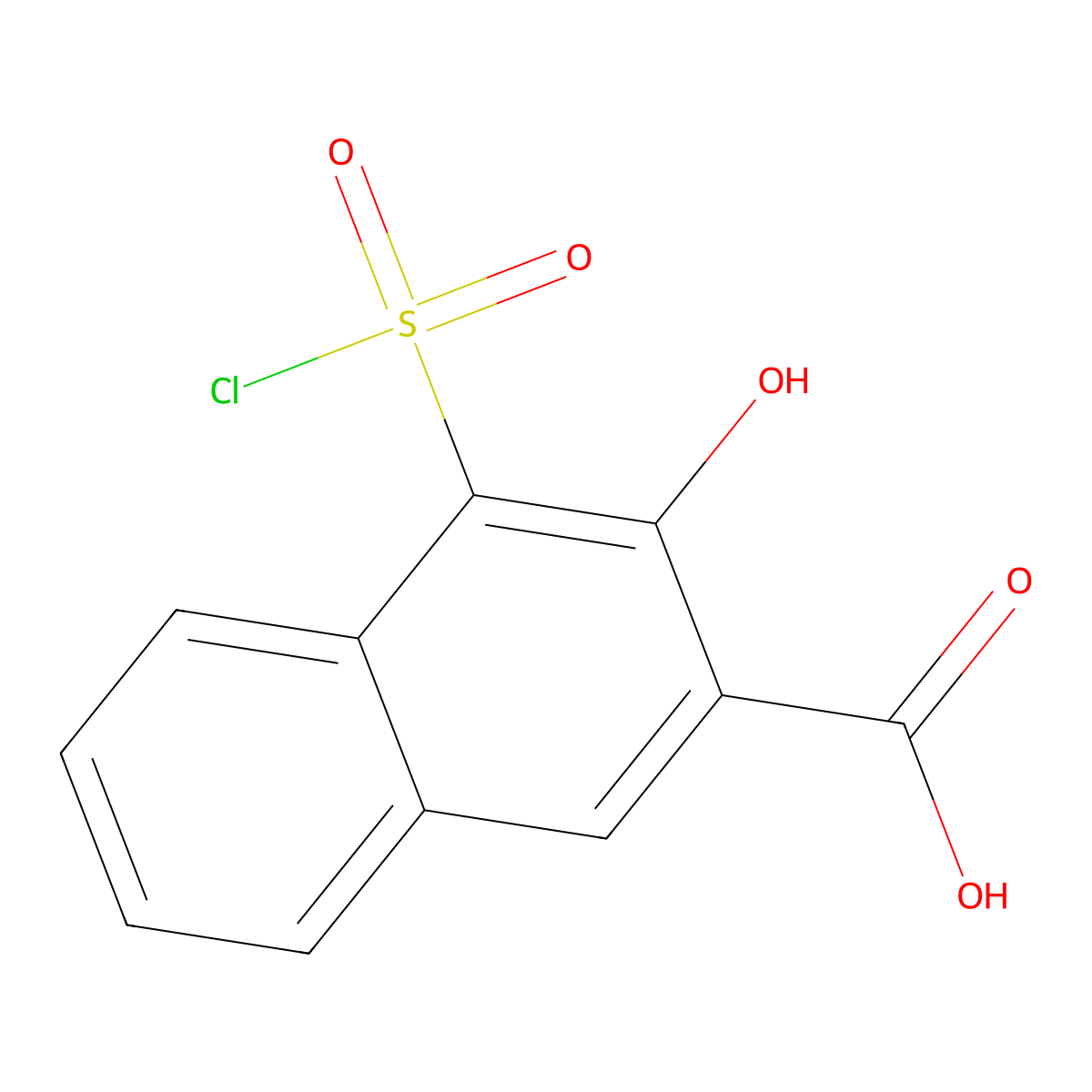 2-Hydroxy-3-carboxy-naphthalene-1-sulfonylchloride molecular structure, CAS 63460-69-5