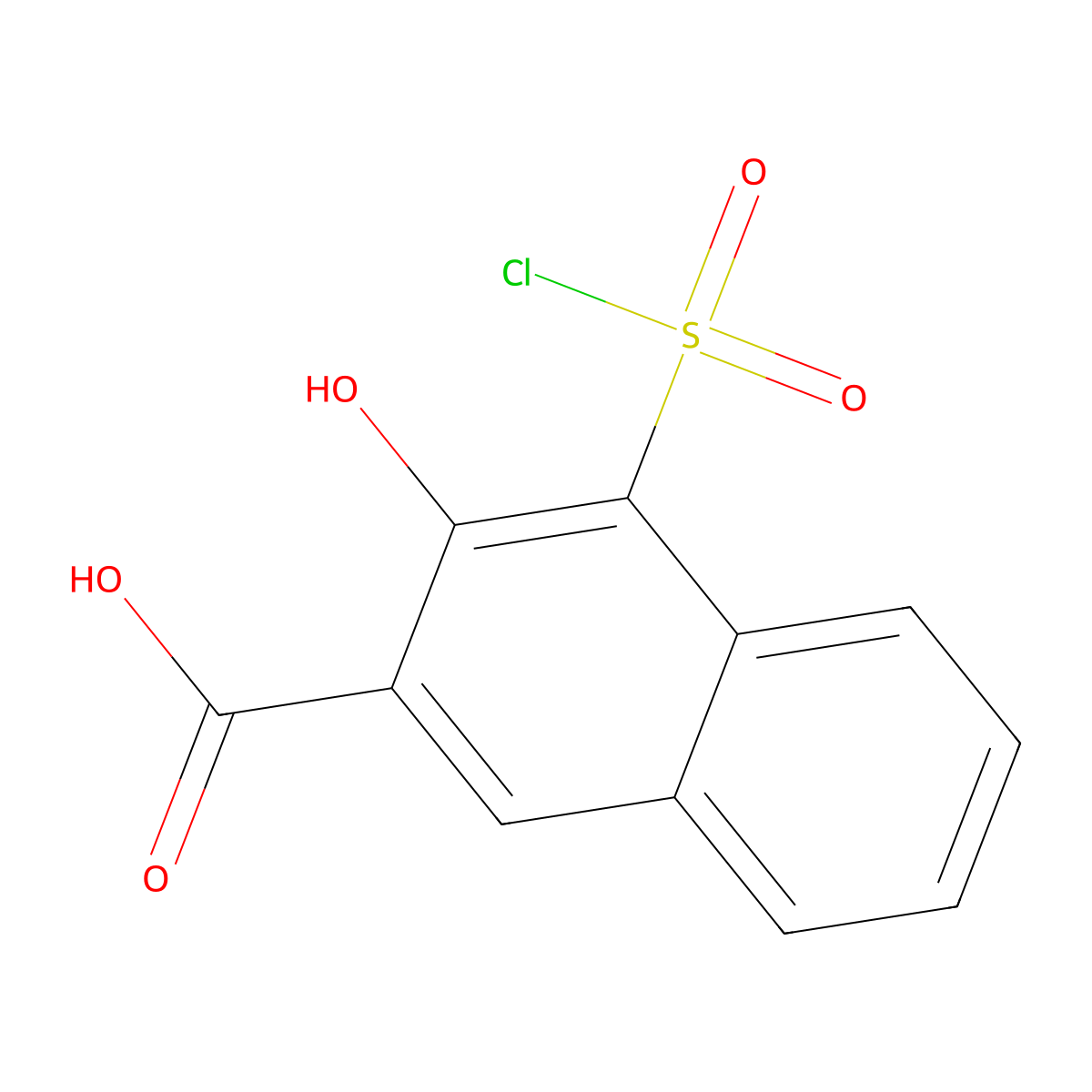 2-Hydroxy-3-carboxy-naphthalene-1-sulfonylchloride molecular structure, CAS 63460-69-5