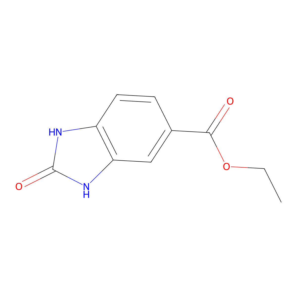 ethyl 2-hydroxy-1H-1,3-benzodiazole-6-carboxylate molecular structure, CAS 634602-84-9