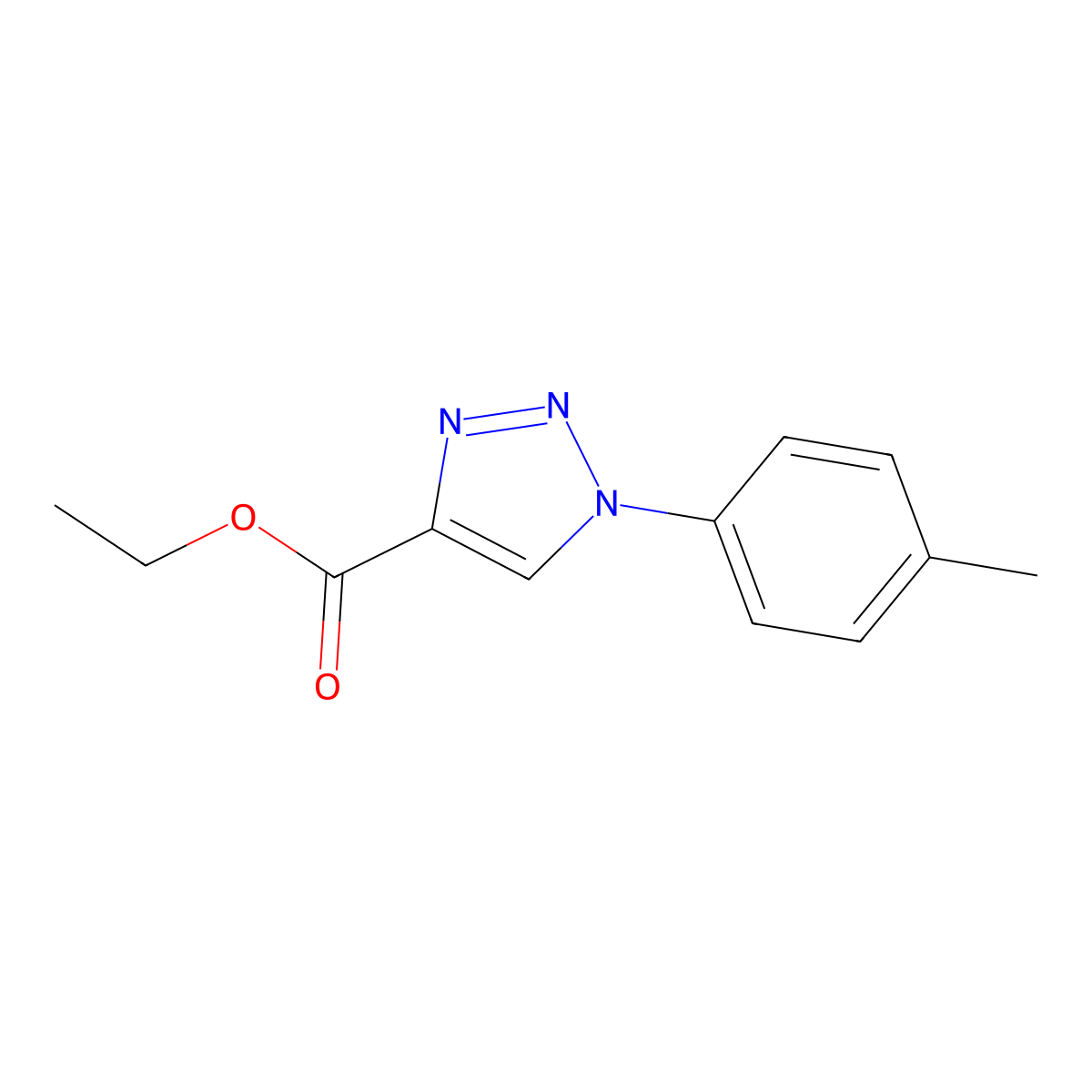 ethyl 1-(4-methylphenyl)-1H-1,2,3-triazole-4-carboxylate molecular structure, CAS 634604-11-8