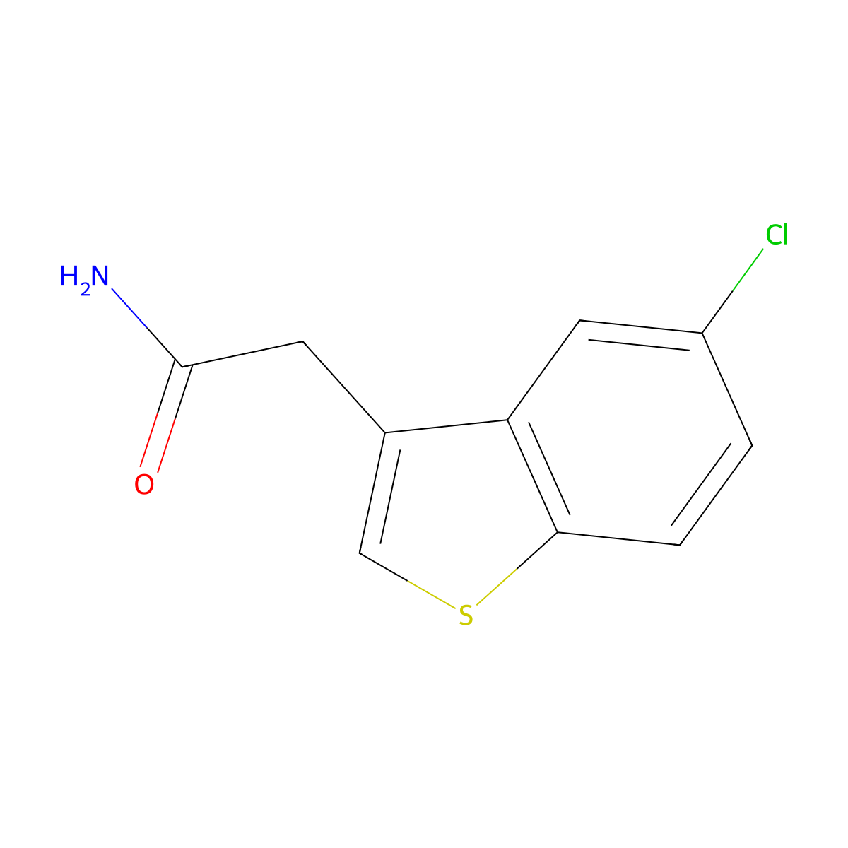 5-Chlorobenzo[B]thiophene-3-acetamide molecular structure, CAS 634605-32-6