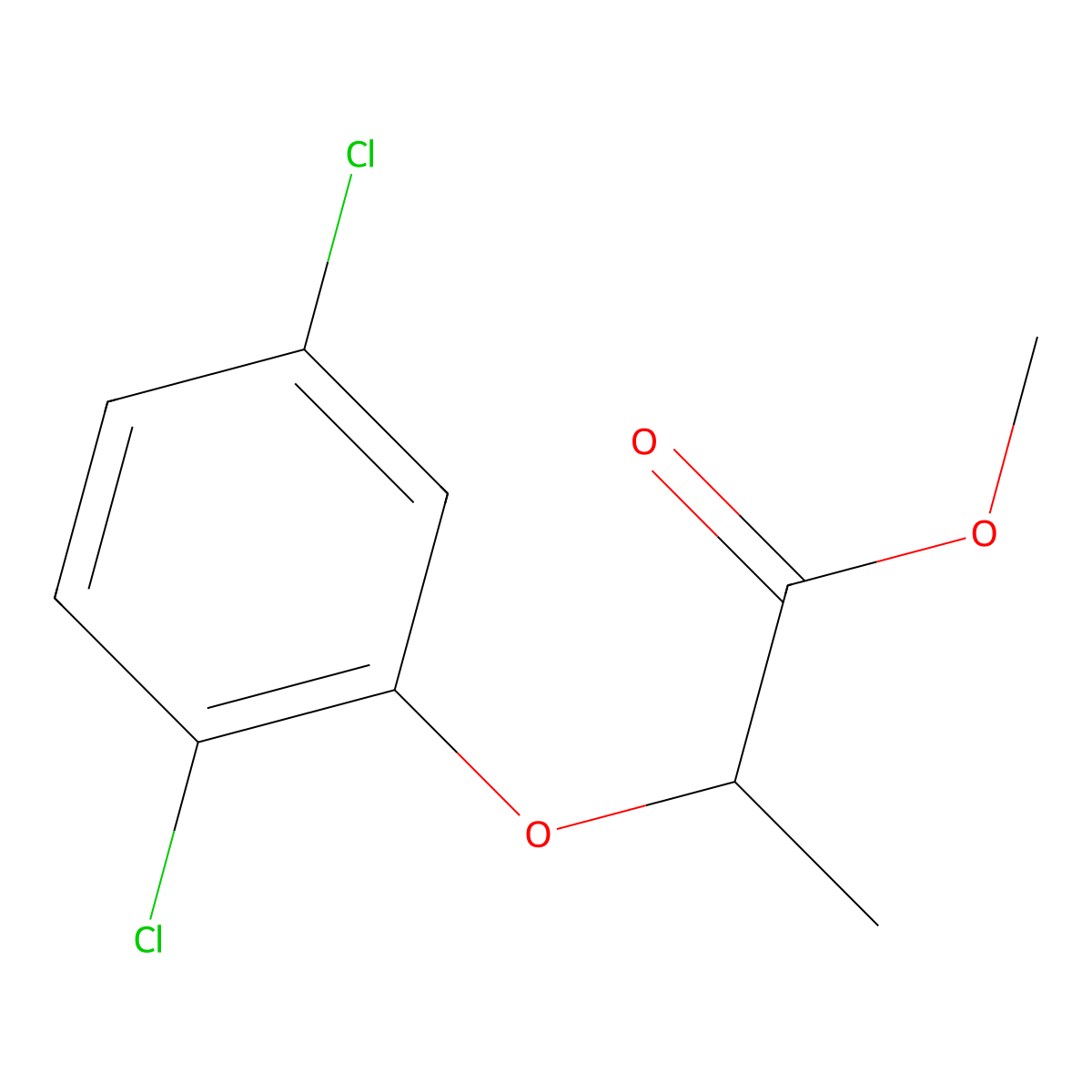 Methyl 2-(2,5-dichlorophenoxy)propanoate molecular structure, CAS 63461-43-8
