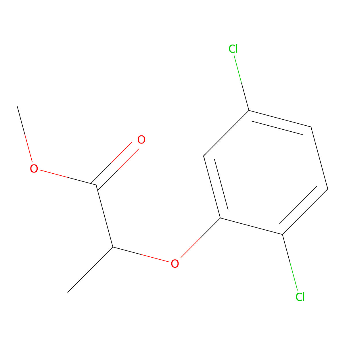 Methyl 2-(2,5-dichlorophenoxy)propanoate molecular structure, CAS 63461-43-8