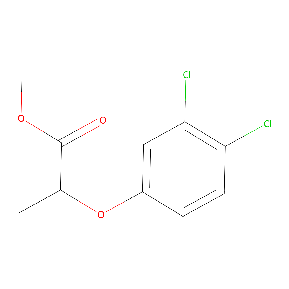 Methyl 2-(3,4-dichlorophenoxy)propanoate molecular structure, CAS 63461-44-9