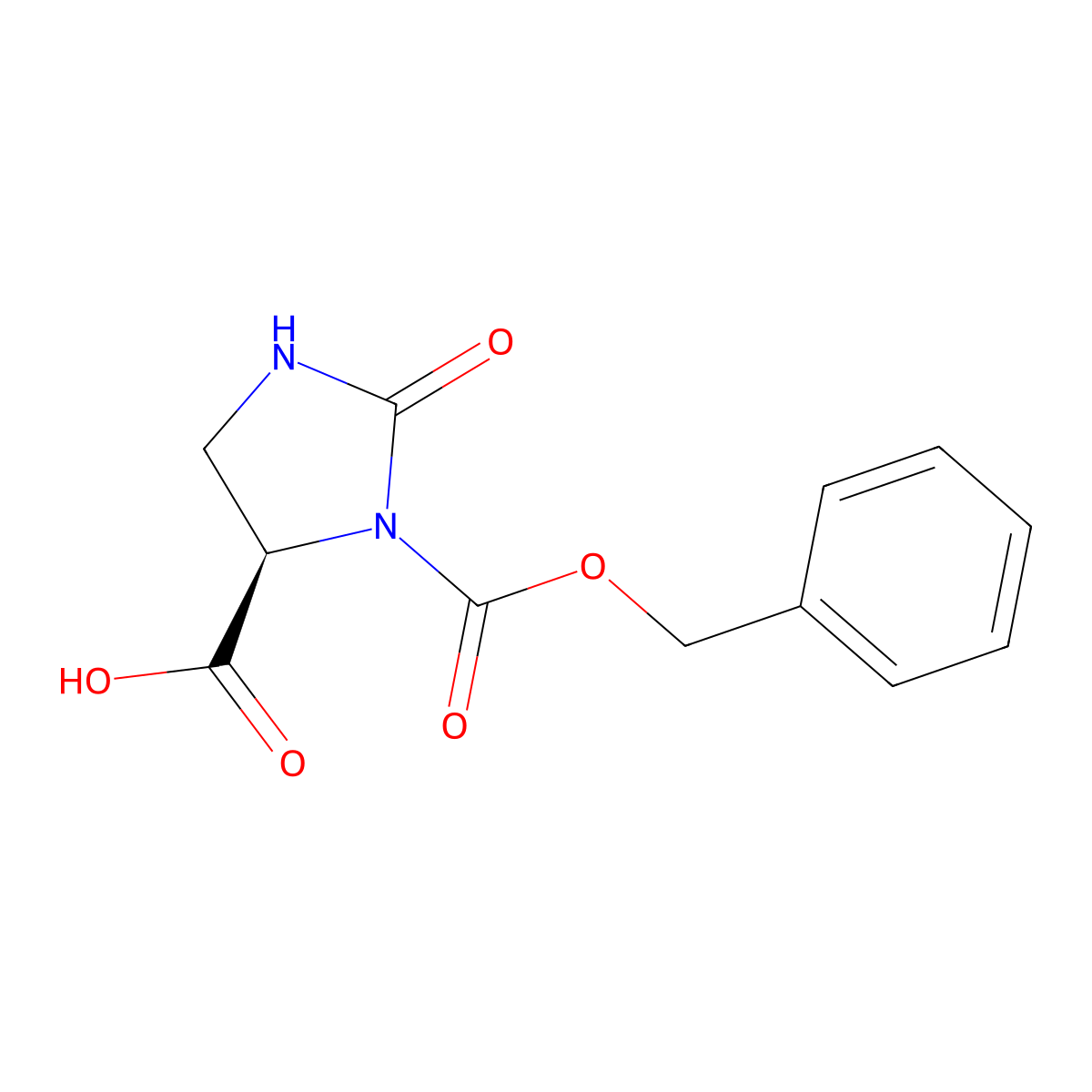 (R)-3-((Benzyloxy)carbonyl)-2-oxoimidazolidine-4-carboxylic acid molecular structure, CAS 634614-25-8