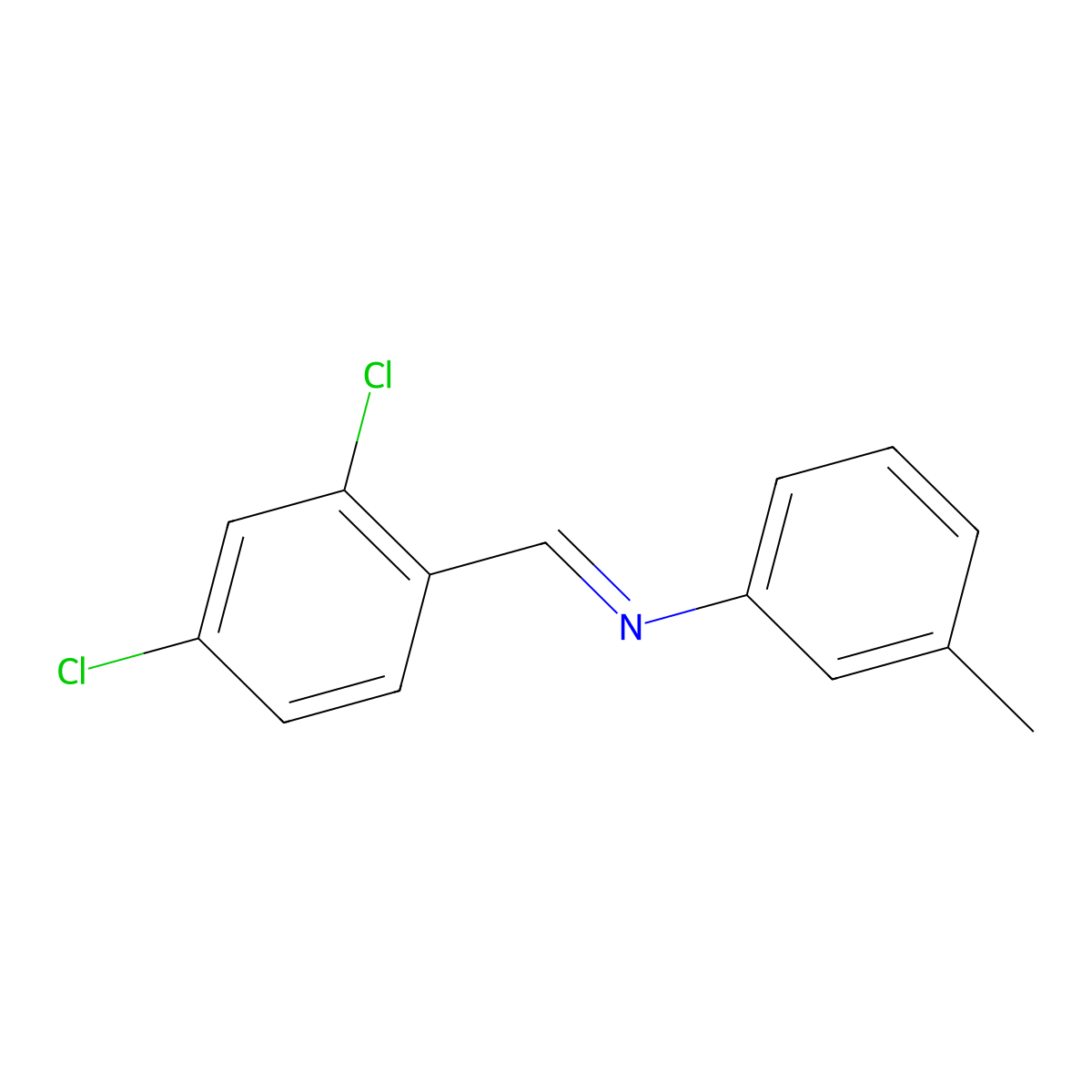 N-(2,4-Dichlorobenzylidene)-M-toluidine molecular structure, CAS 63462-34-0