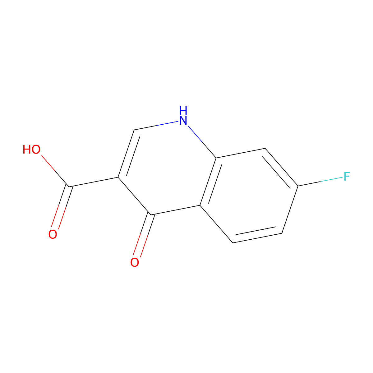 7-Fluoro-4-hydroxyquinoline-3-carboxylic acid molecular structure, CAS 63463-20-7