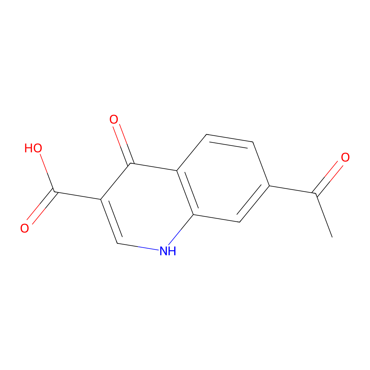 7-Acetyl-4-oxo-1,4-dihydro-quinoline-3-carboxylic acid molecular structure, CAS 63463-21-8