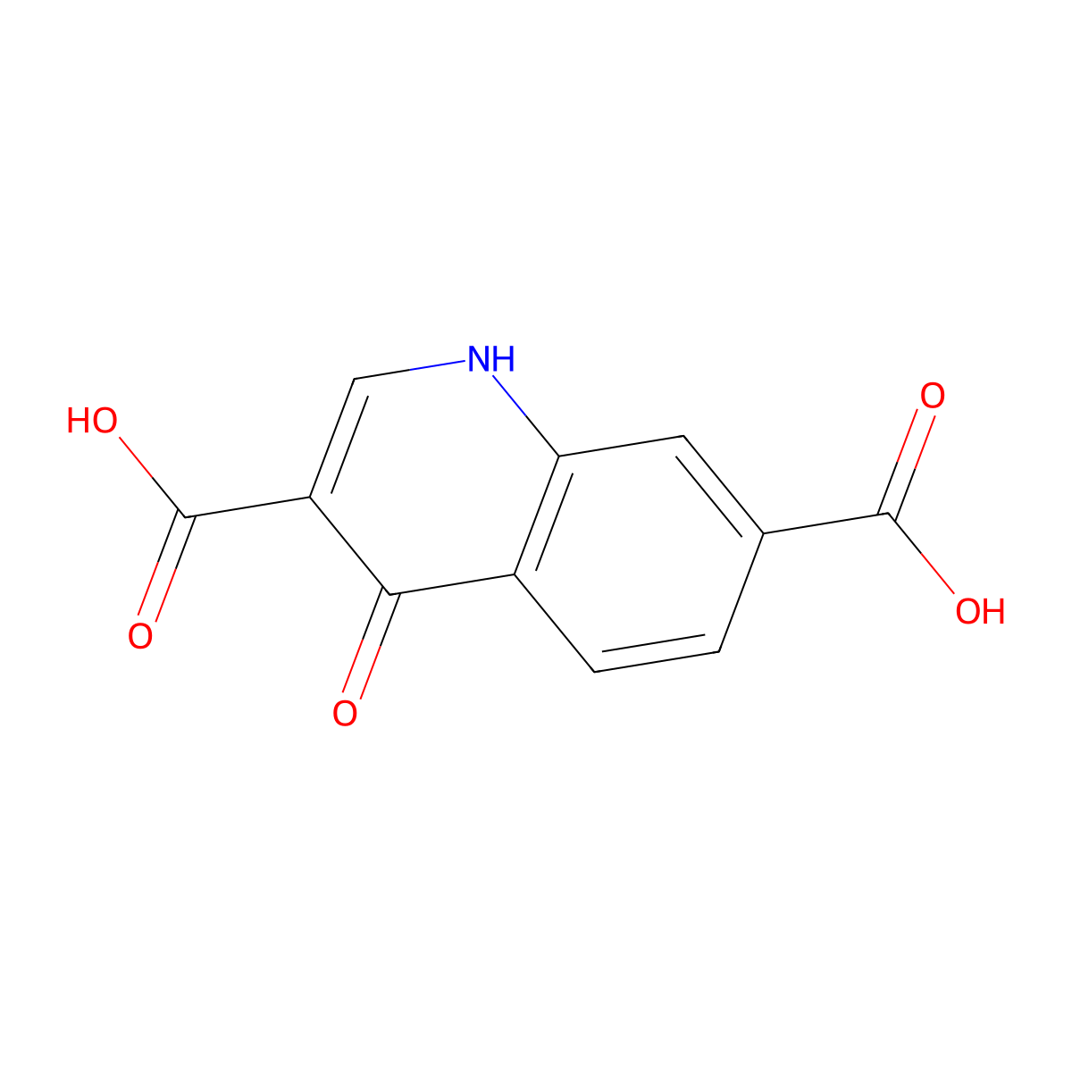 4-oxo-1H-quinoline-3,7-dicarboxylic acid molecular structure, CAS 63463-25-2