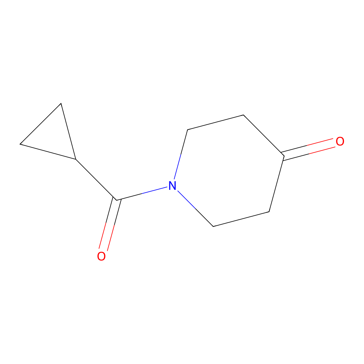 1-Cyclopropanecarbonylpiperidin-4-one molecular structure, CAS 63463-43-4