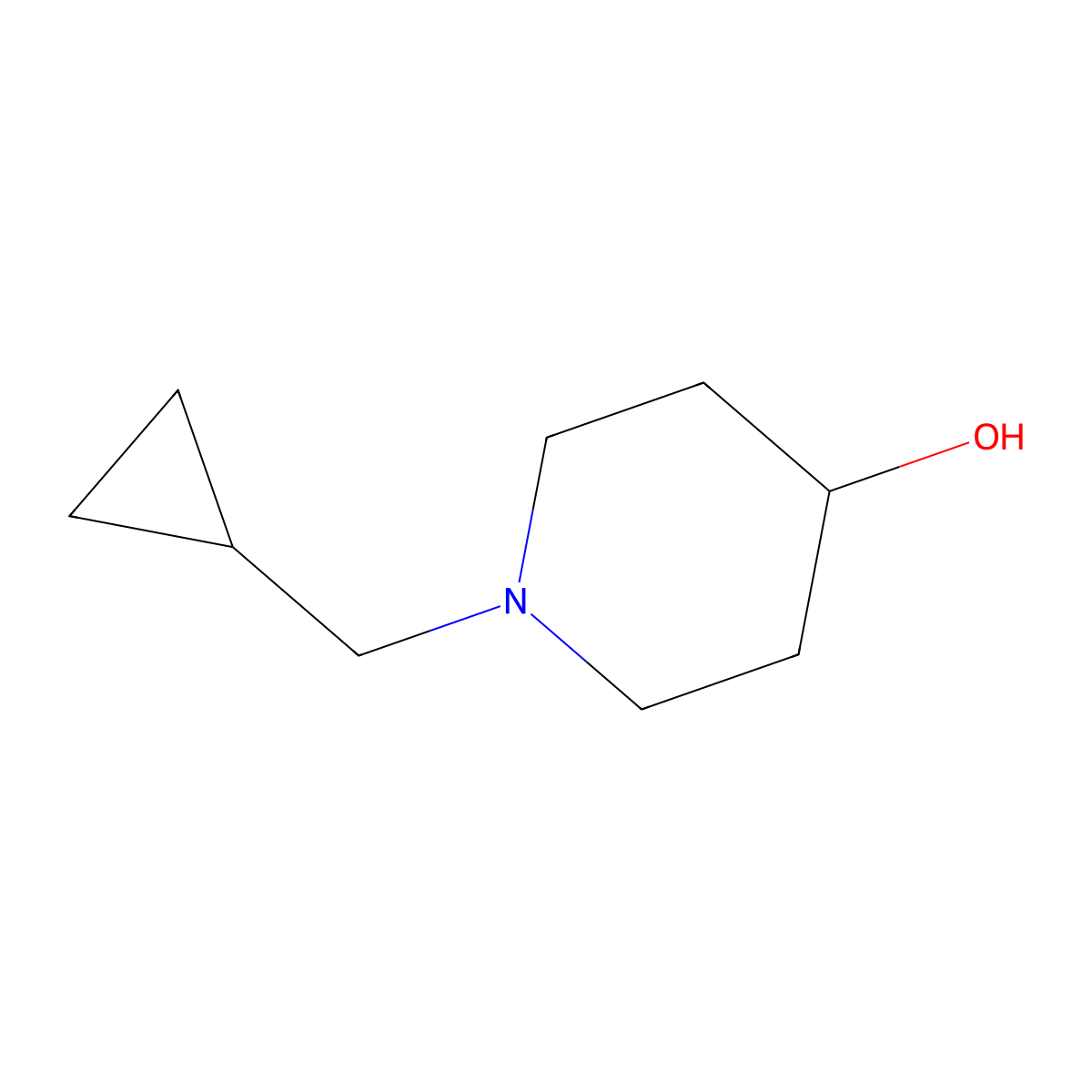 1-(Cyclopropylmethyl)piperidin-4-ol molecular structure, CAS 63463-44-5