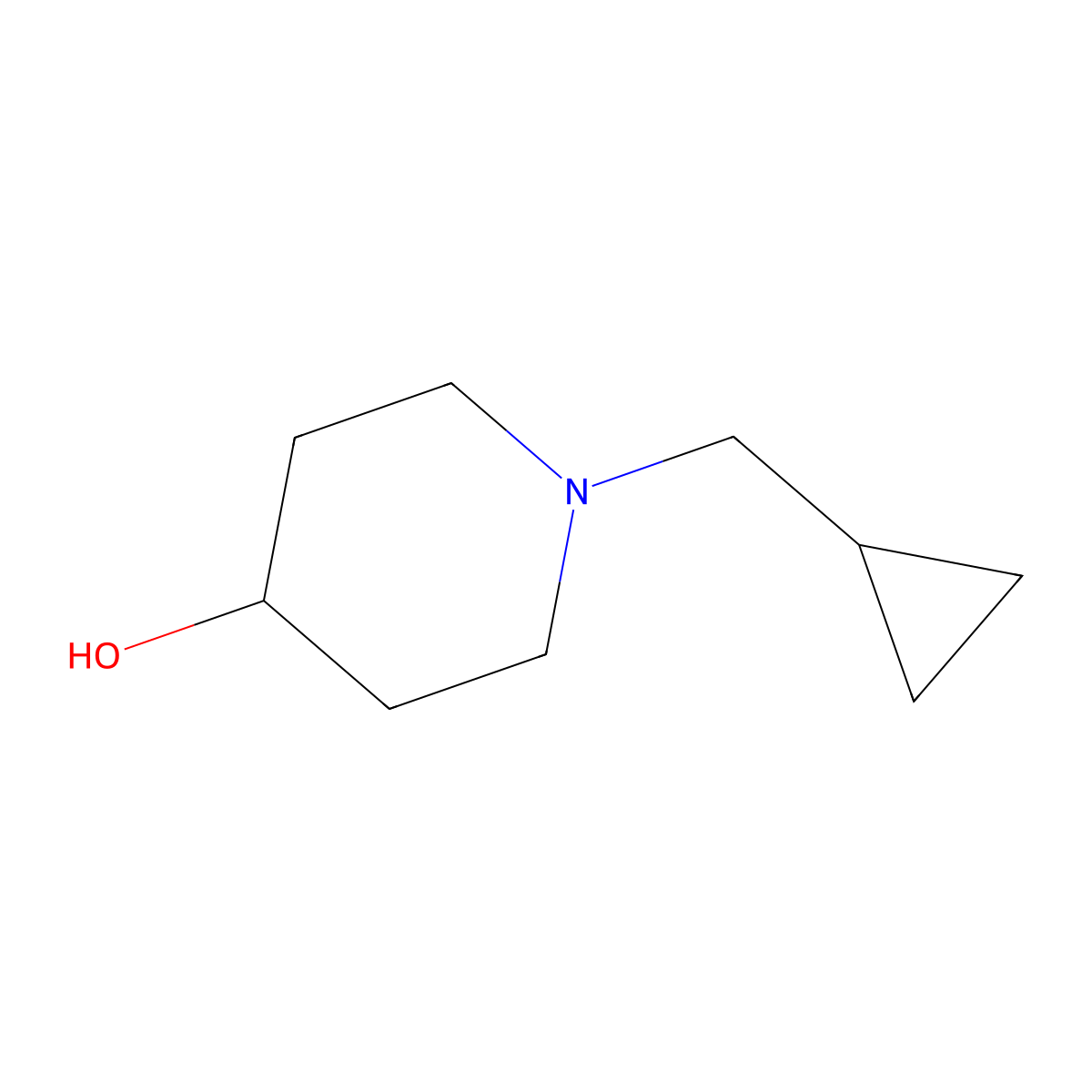 1-(Cyclopropylmethyl)piperidin-4-ol molecular structure, CAS 63463-44-5
