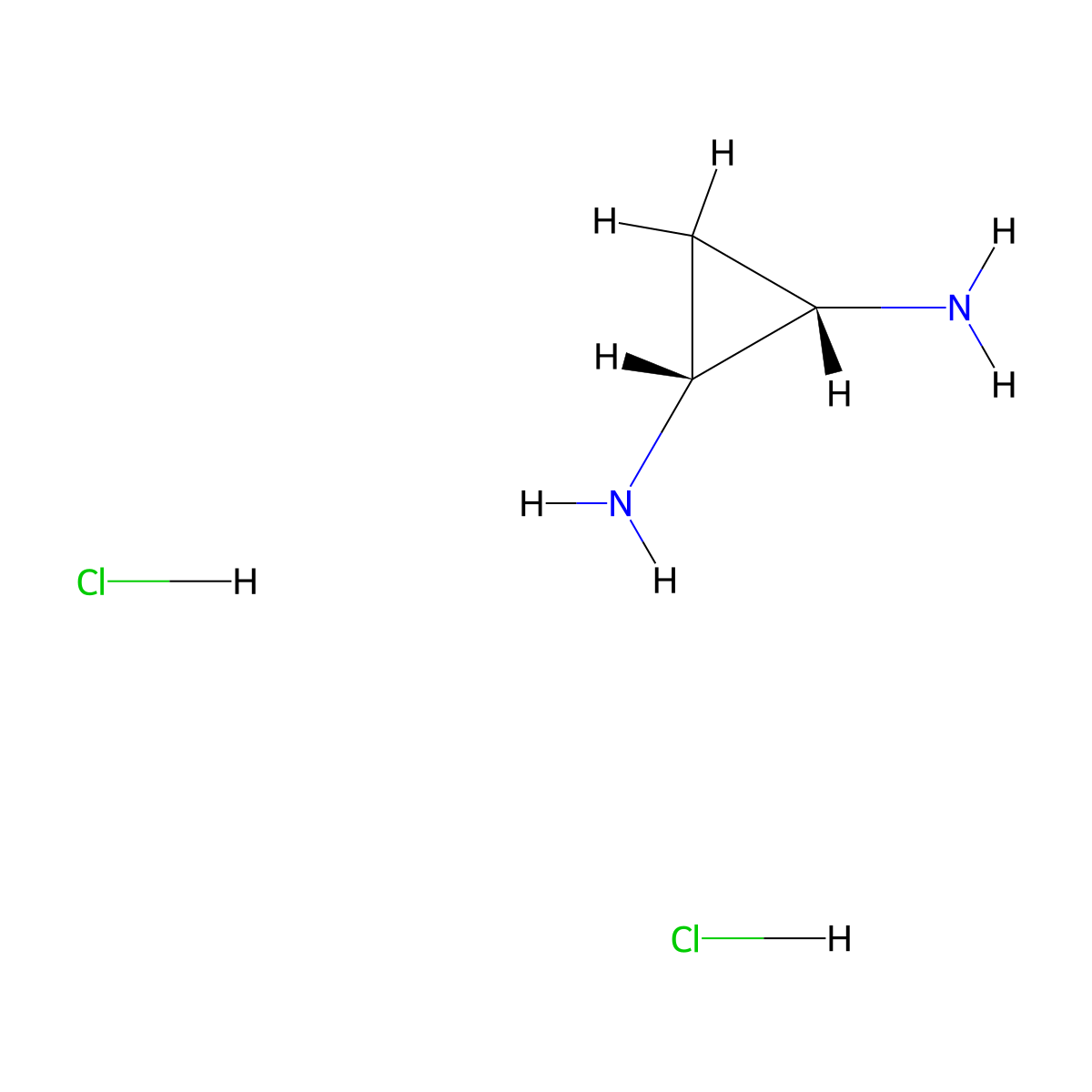 cis-Cyclopropane-1,2-diamine dihydrochloride molecular structure, CAS 63466-89-7
