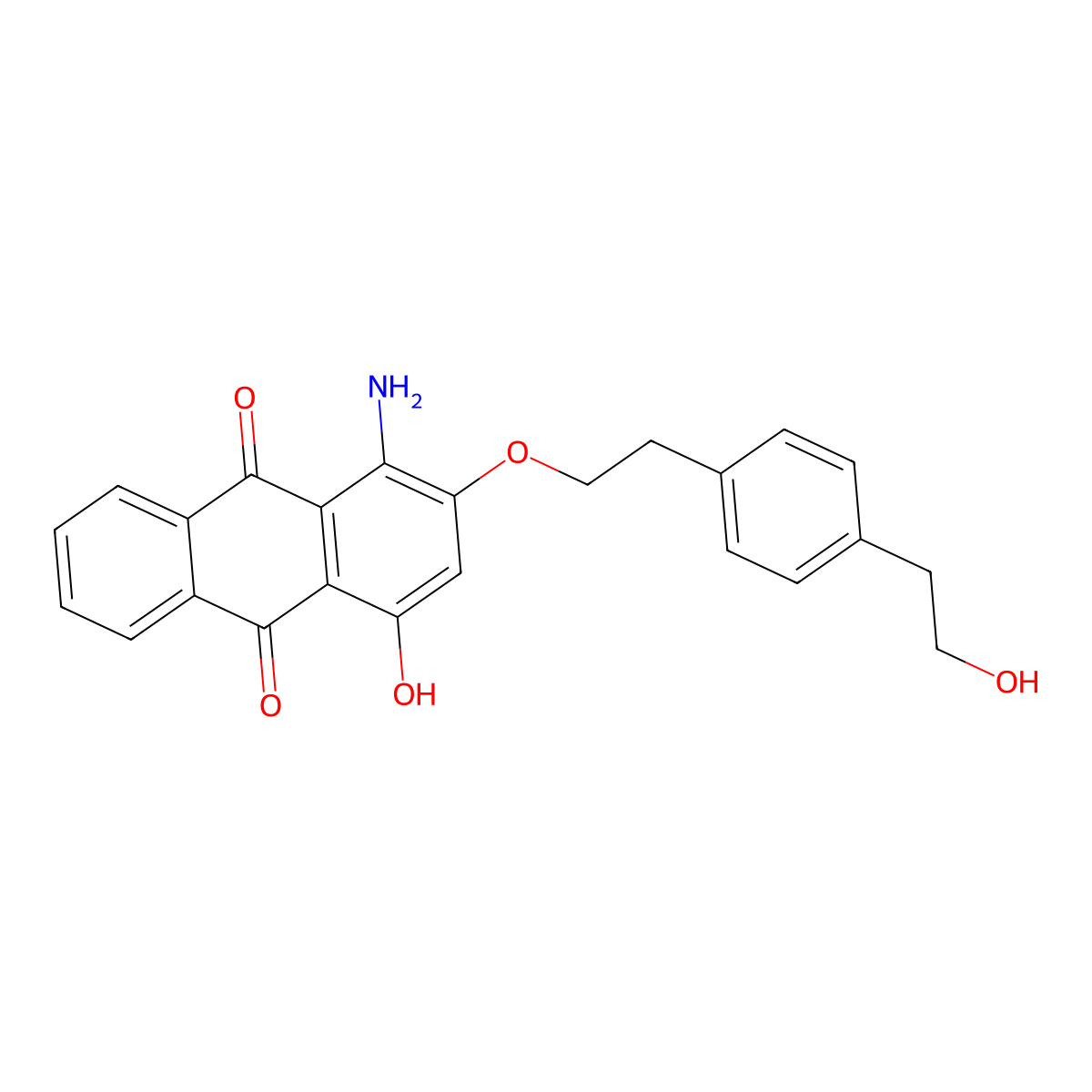 9,10-Anthracenedione, 1-amino-4-hydroxy-2-(2-(4-(2-hydroxyethyl)phenyl)ethoxy)- molecular structure, CAS 63467-14-1