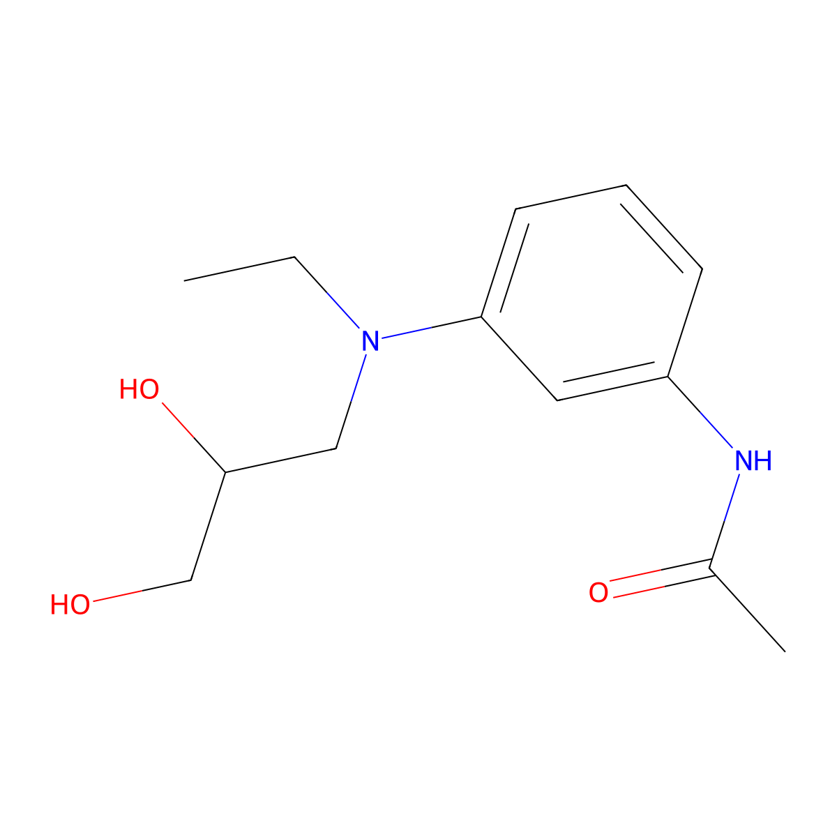 Acetamide, N-[3-[(2,3-dihydroxypropyl)ethylamino]phenyl]- molecular structure, CAS 63467-22-1