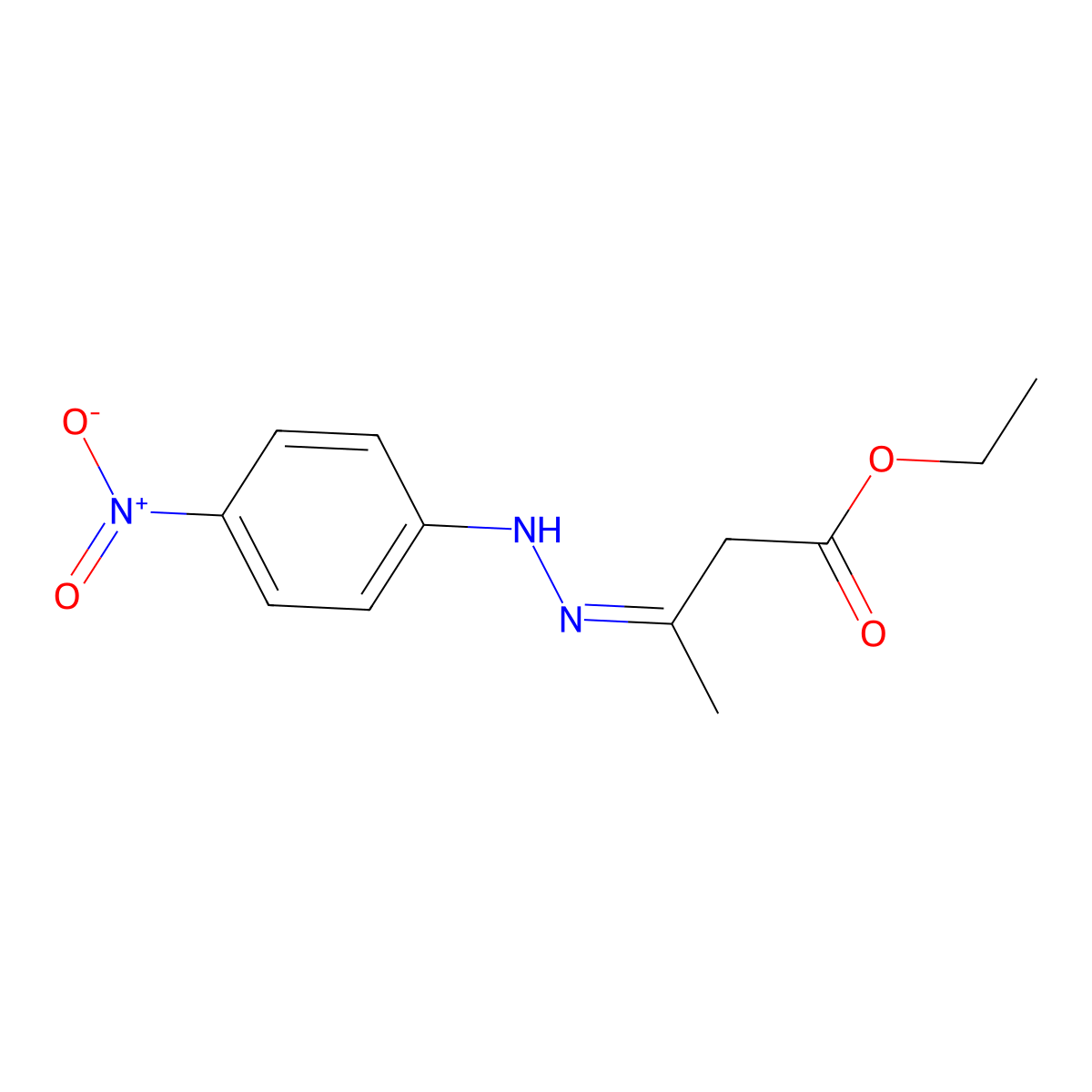 Ethyl 3-(2-(4-nitrophenyl)hydrazinylidene)butanoate molecular structure, CAS 63467-28-7