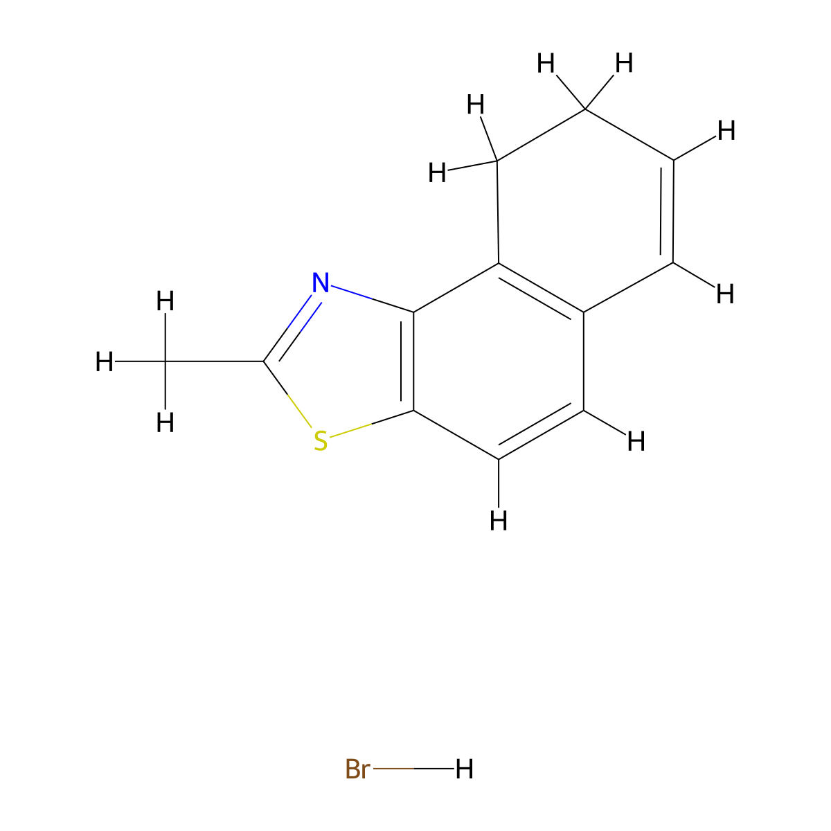 Naphtho[1,2-d]thiazole, 8,9-dihydro-2-methyl-, hydrobromide (1:1) molecular structure, CAS 63467-32-3