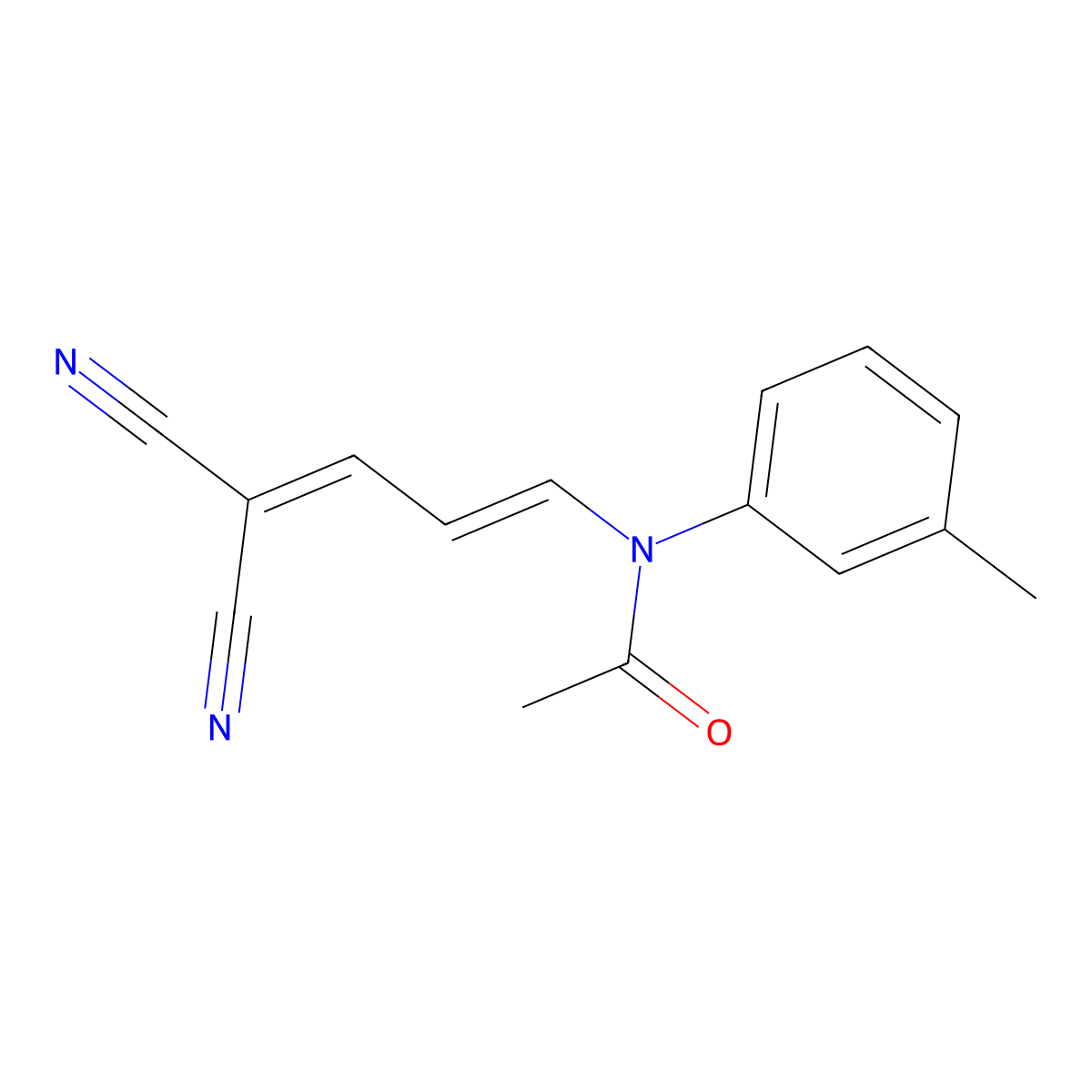 Acetamide, N-(4,4-dicyano-1,3-butadien-1-yl)-N-(3-methylphenyl)- molecular structure, CAS 63467-36-7
