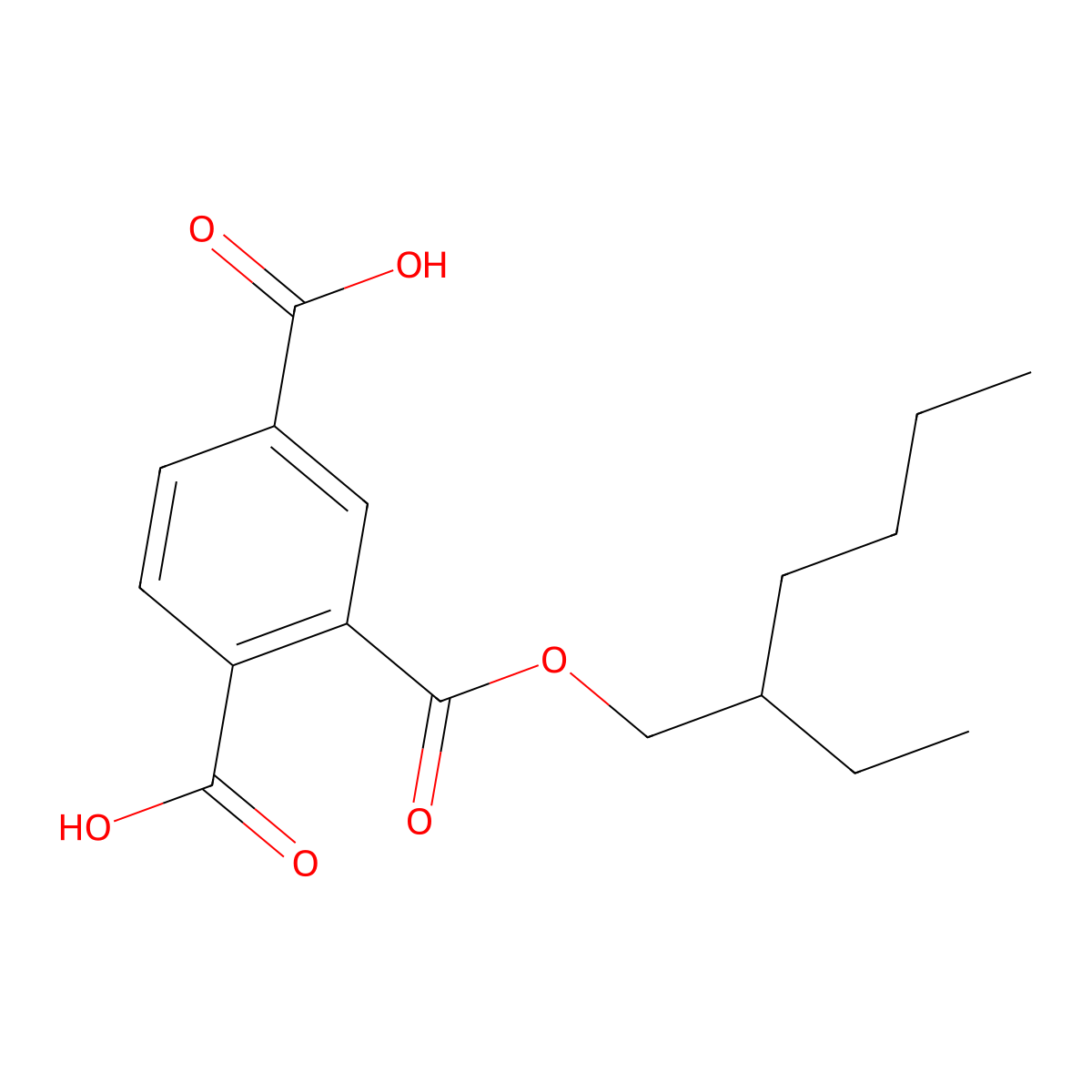 1,2,4-Benzenetricarboxylic acid 2-(2-ethylhexyl) ester molecular structure, CAS 63468-08-6