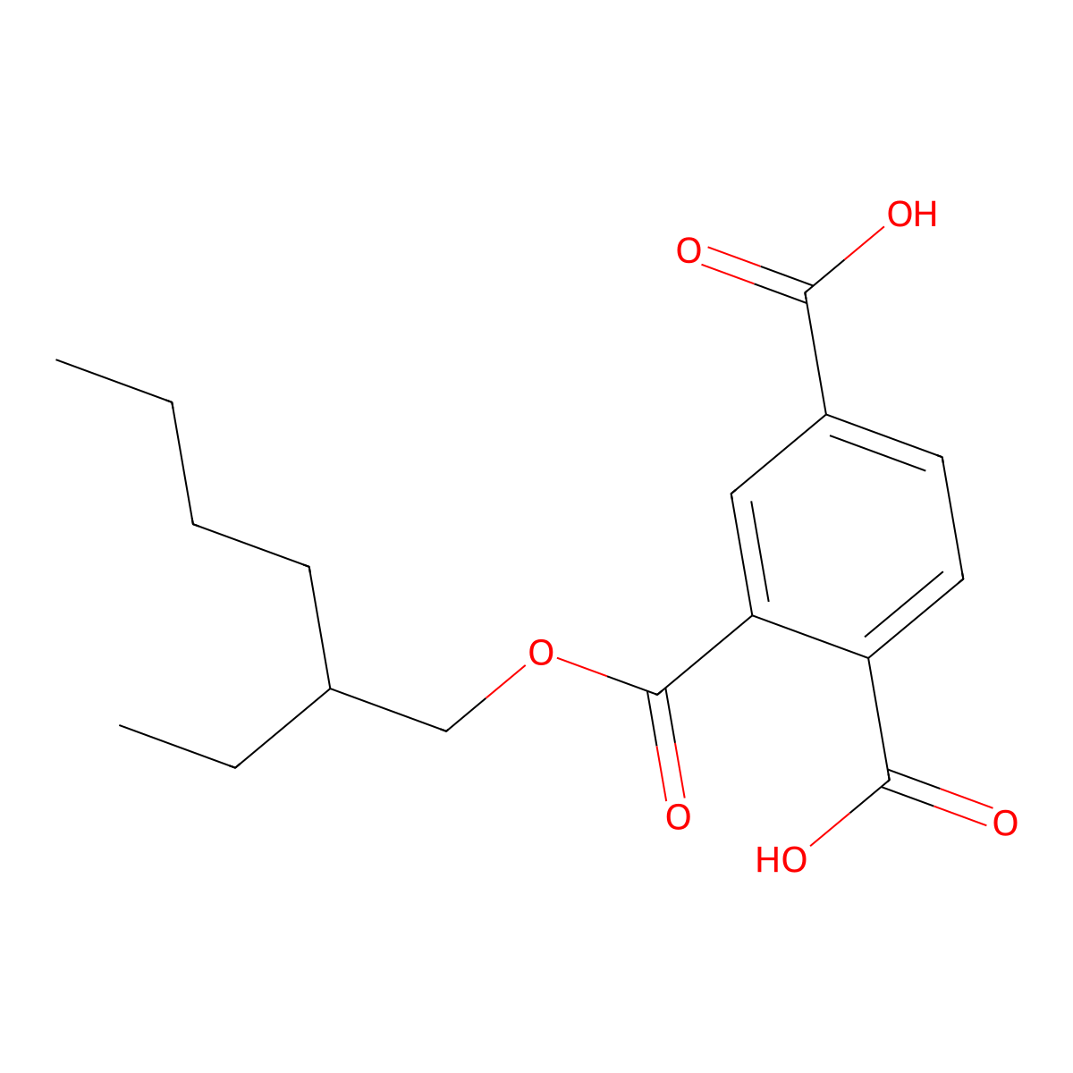 1,2,4-Benzenetricarboxylic acid 2-(2-ethylhexyl) ester molecular structure, CAS 63468-08-6