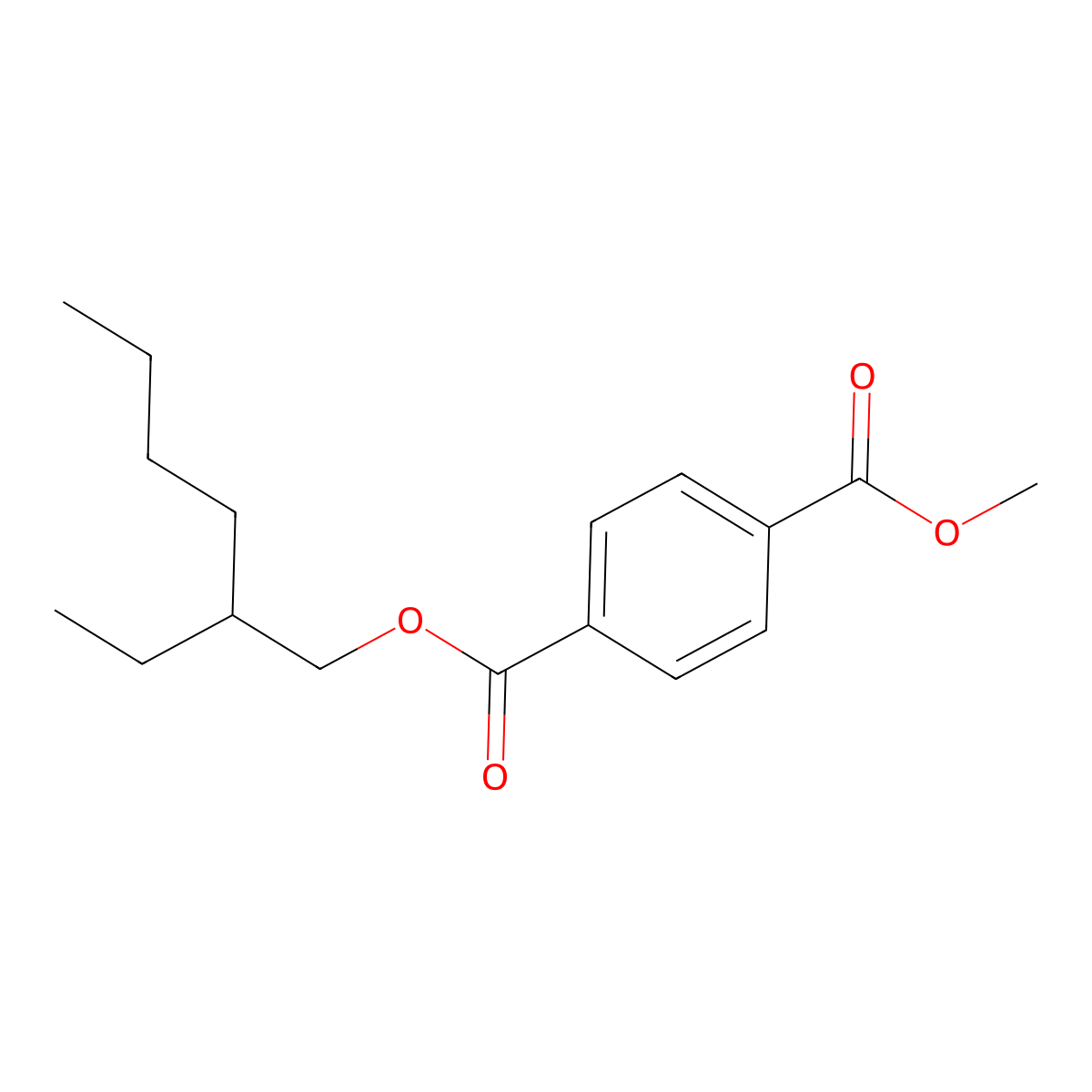 2-Ethylhexyl methyl terephthalate molecular structure, CAS 63468-13-3