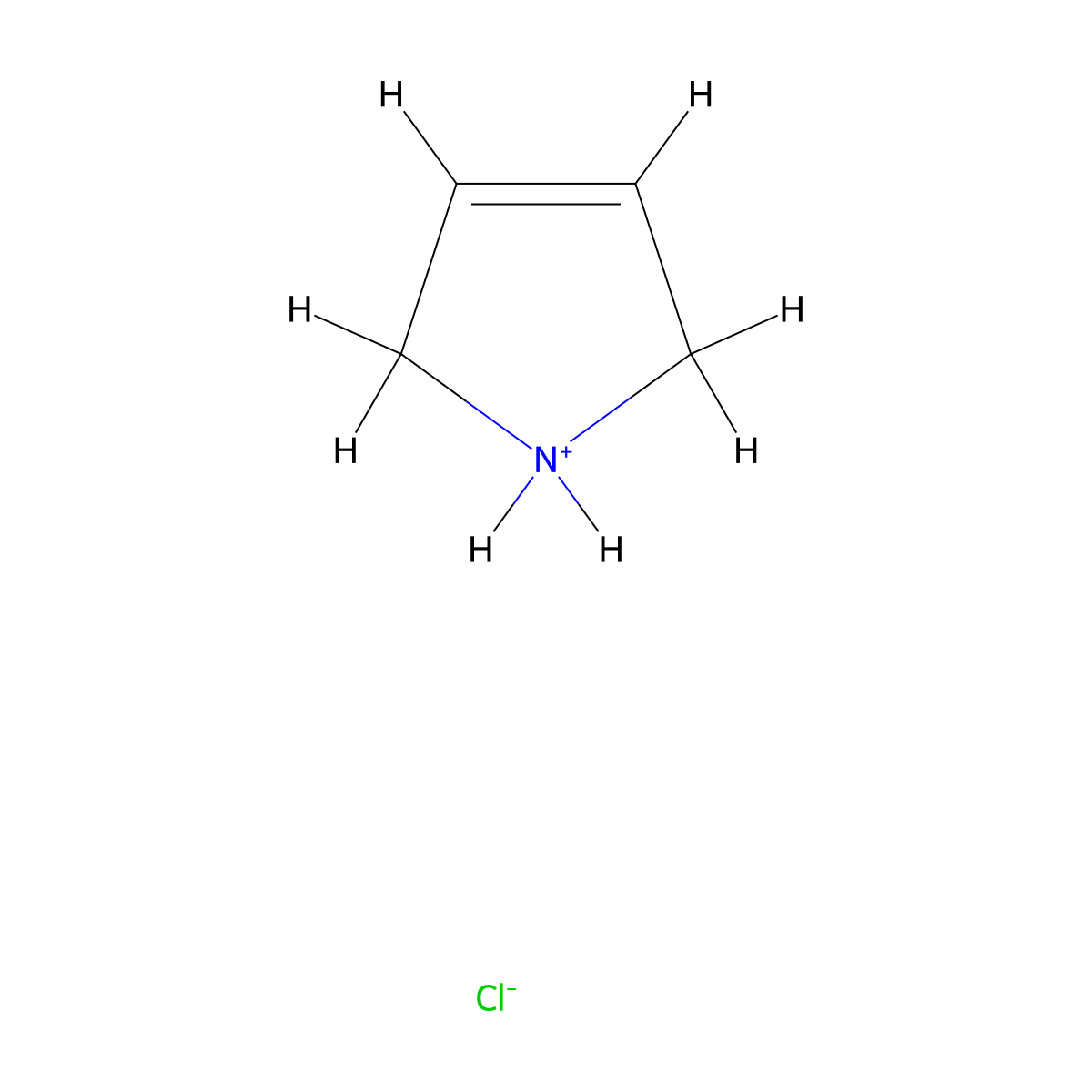 2,5-dihydro-1H-pyrrol-1-ium chloride molecular structure, CAS 63468-63-3