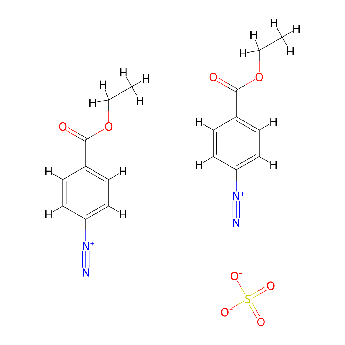 Benzenediazonium, 4-(ethoxycarbonyl)-, sulfate (2:1) molecular structure, CAS 63468-98-4